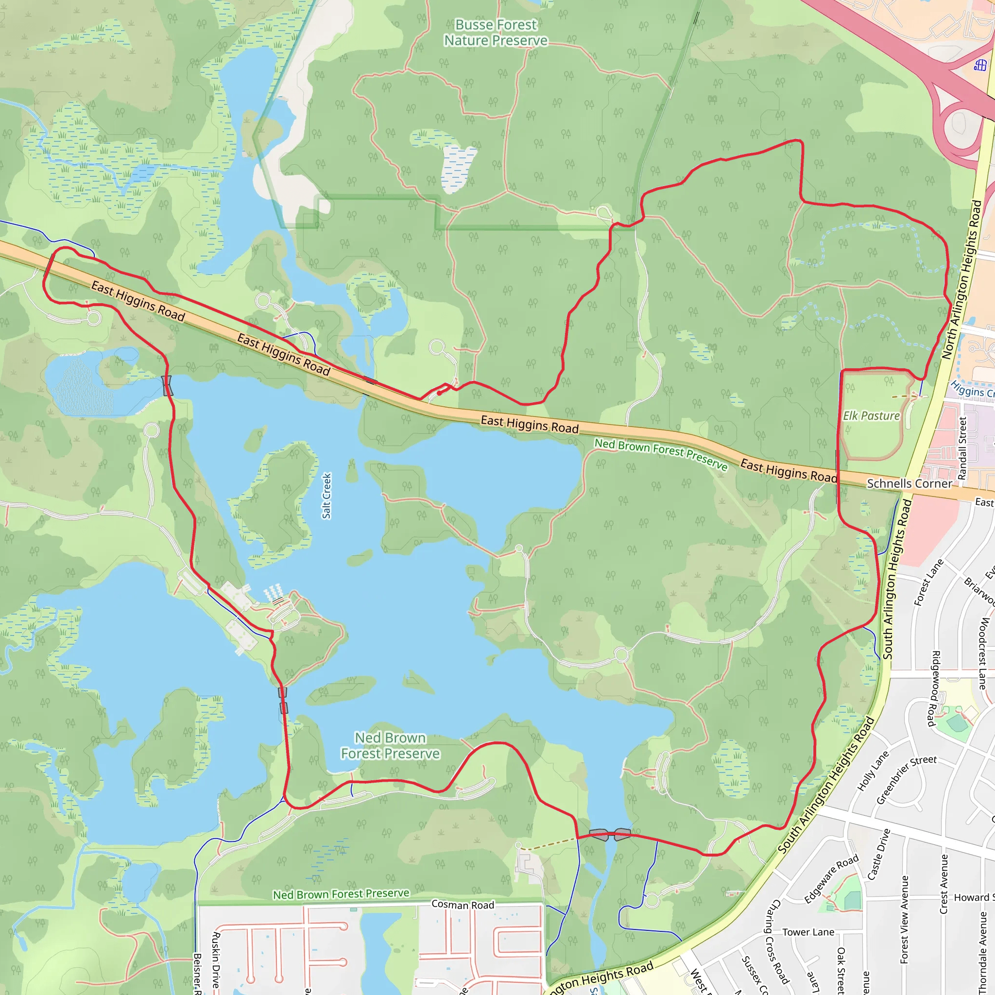 Busse Lake - Busse Forest Trail mobile static map