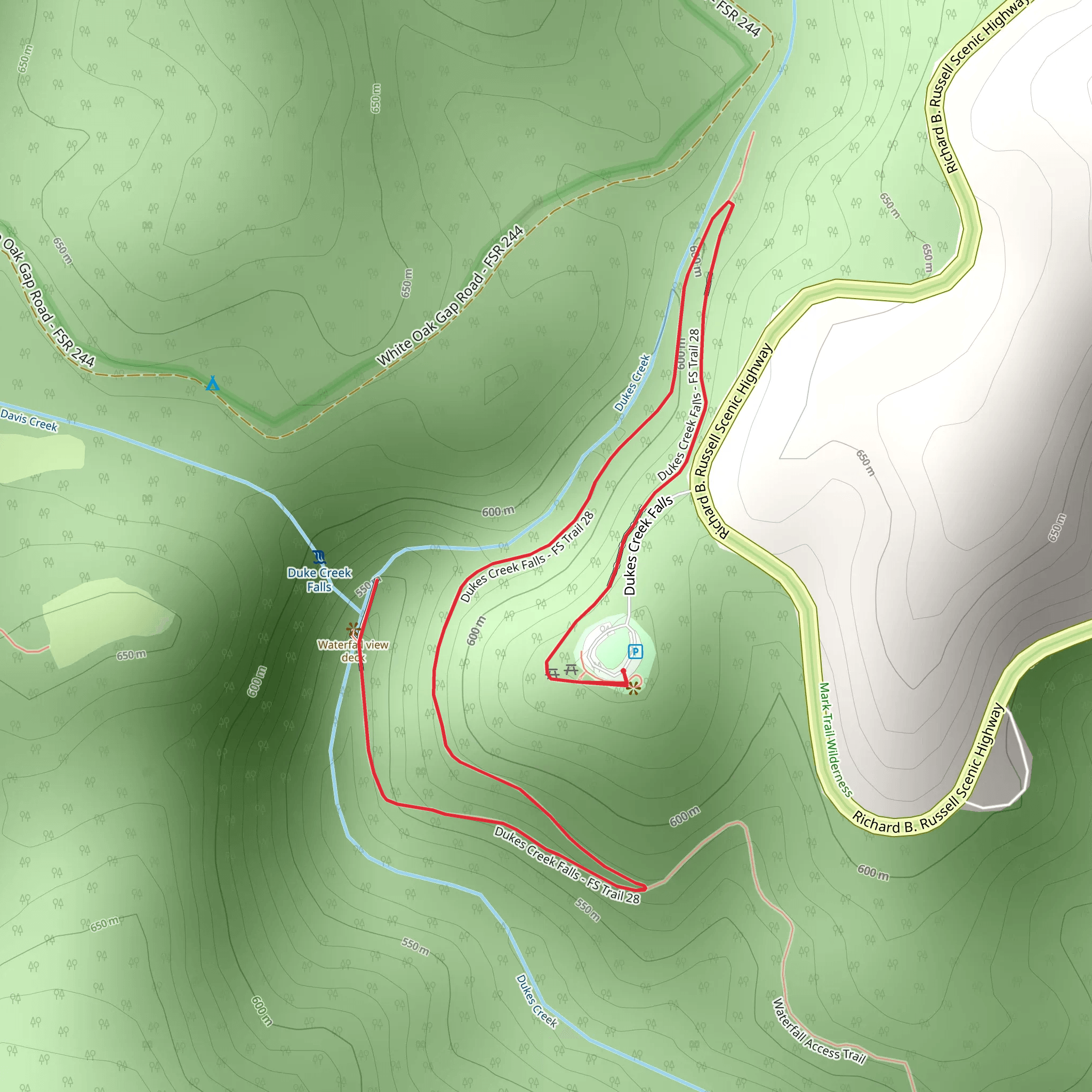 Dukes Creek and Falls mobile static map