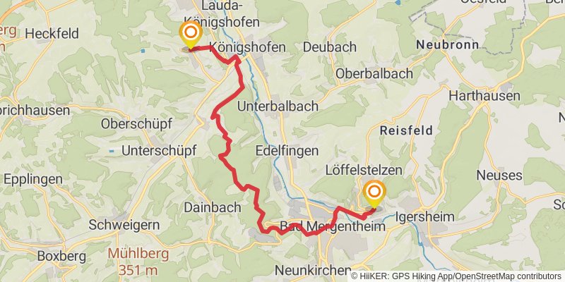 Panoramawanderweg Taubertal stage 4 Map