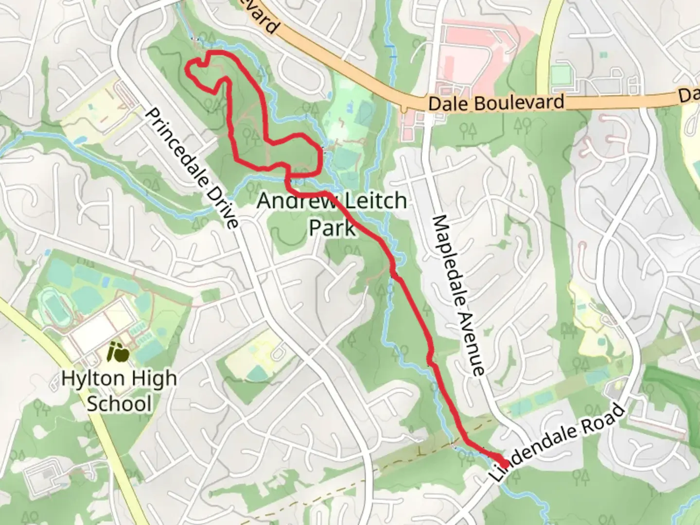 An image depicting the trail Neabsco Greenway Loop - Lindendale Road and its surrounding area.