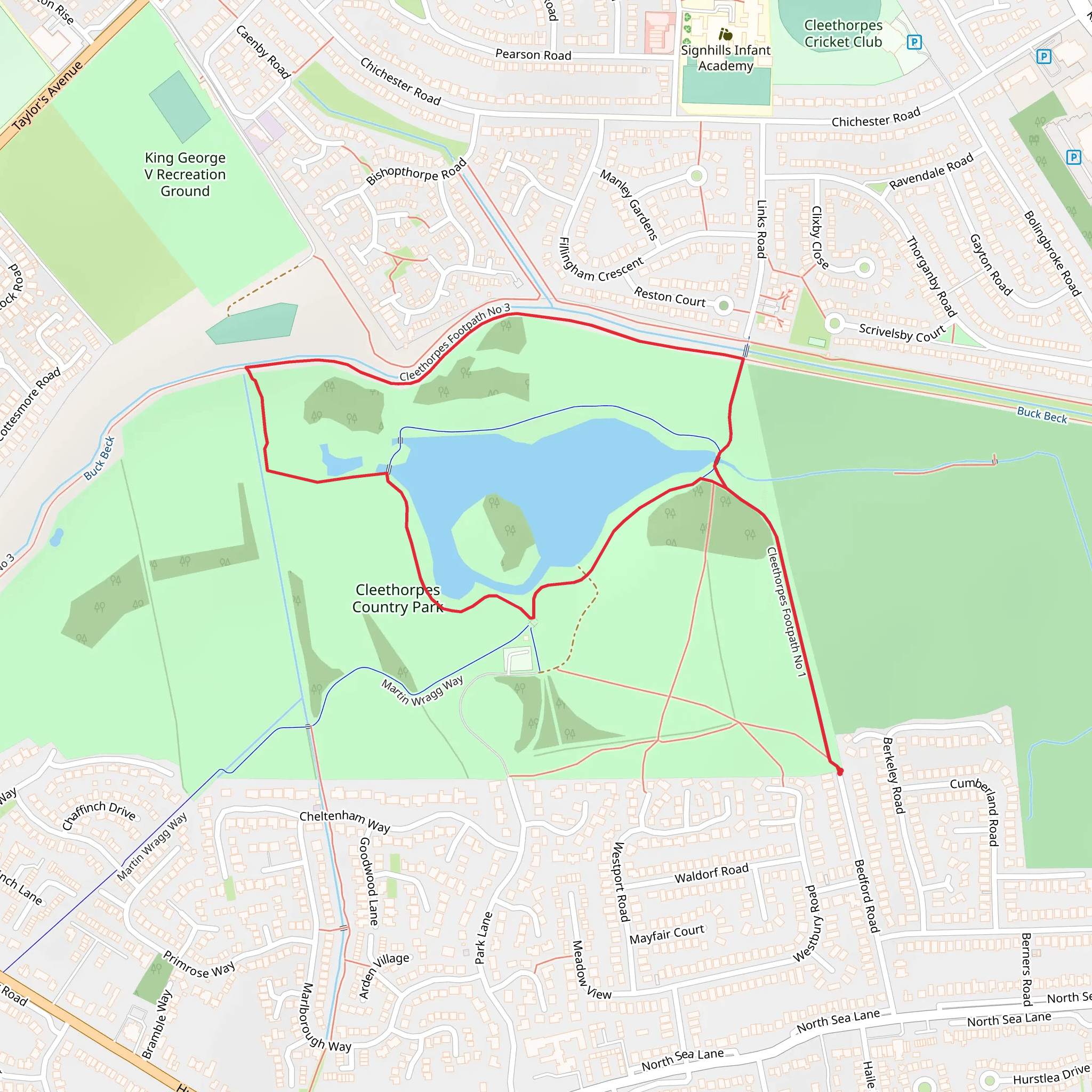 Cleethorpes Country Park Loop mobile static map