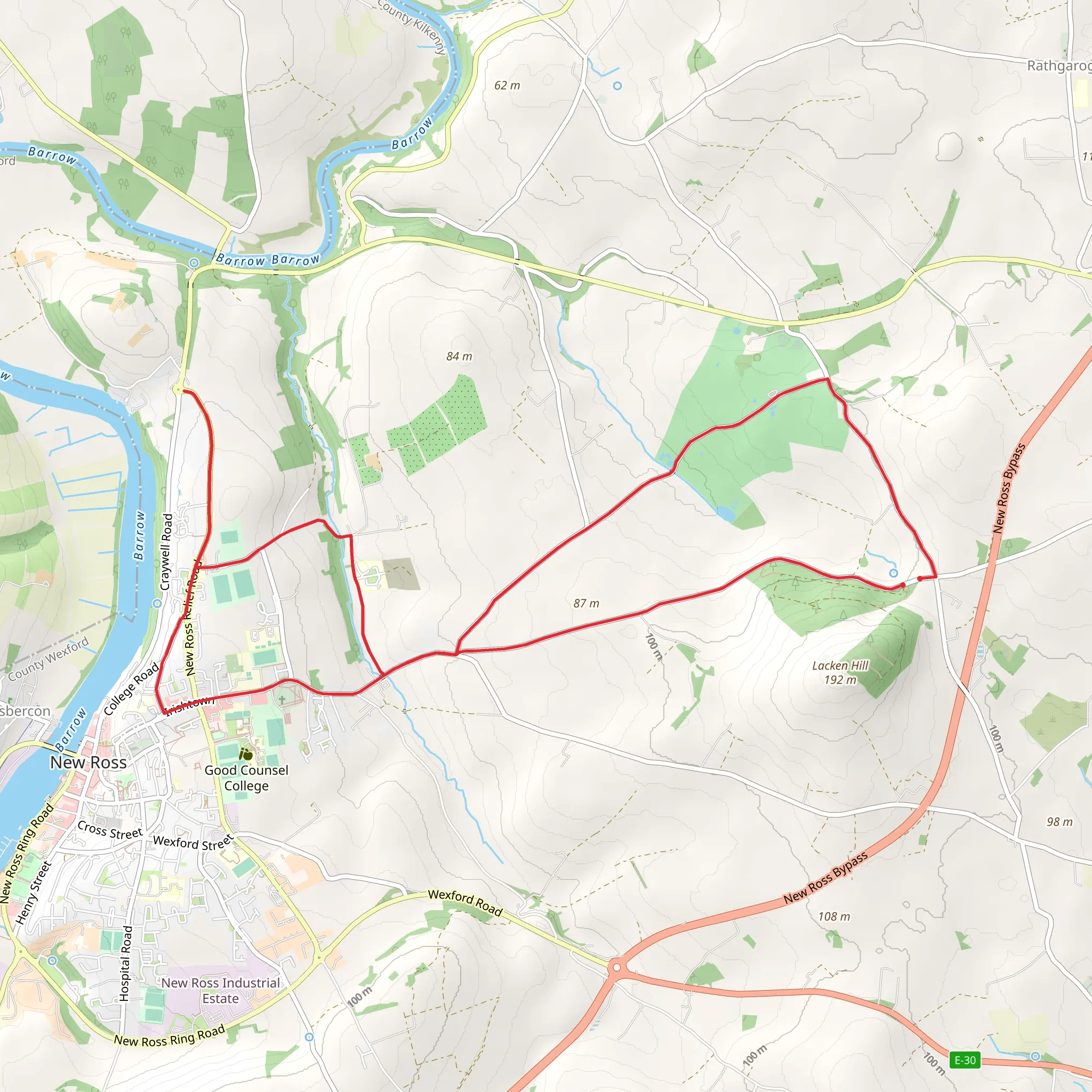 Lacken Hill & Dunbrody Forest Trails - Millstream Trail mobile static map