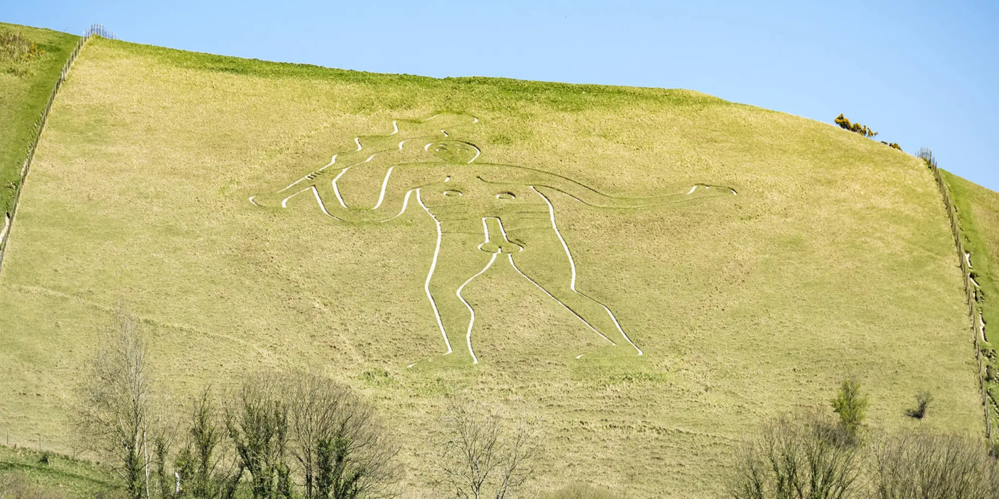 An image depicting the trail Minterne Magna and the Cerne Giant and its surrounding area.