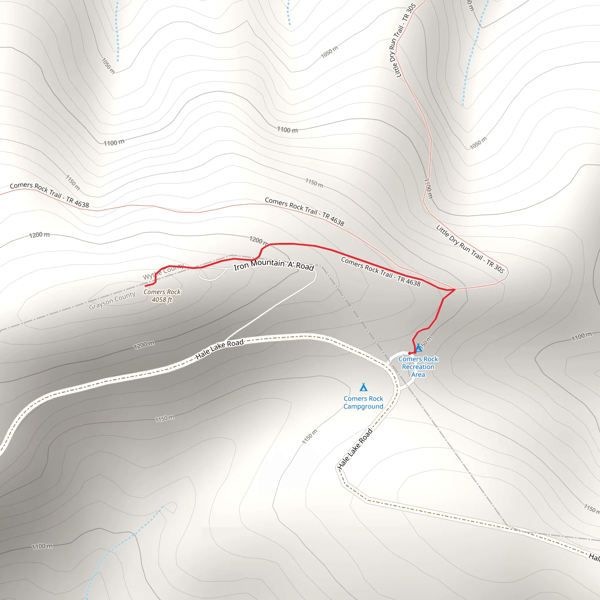 Comers Rock Trail mobile static map