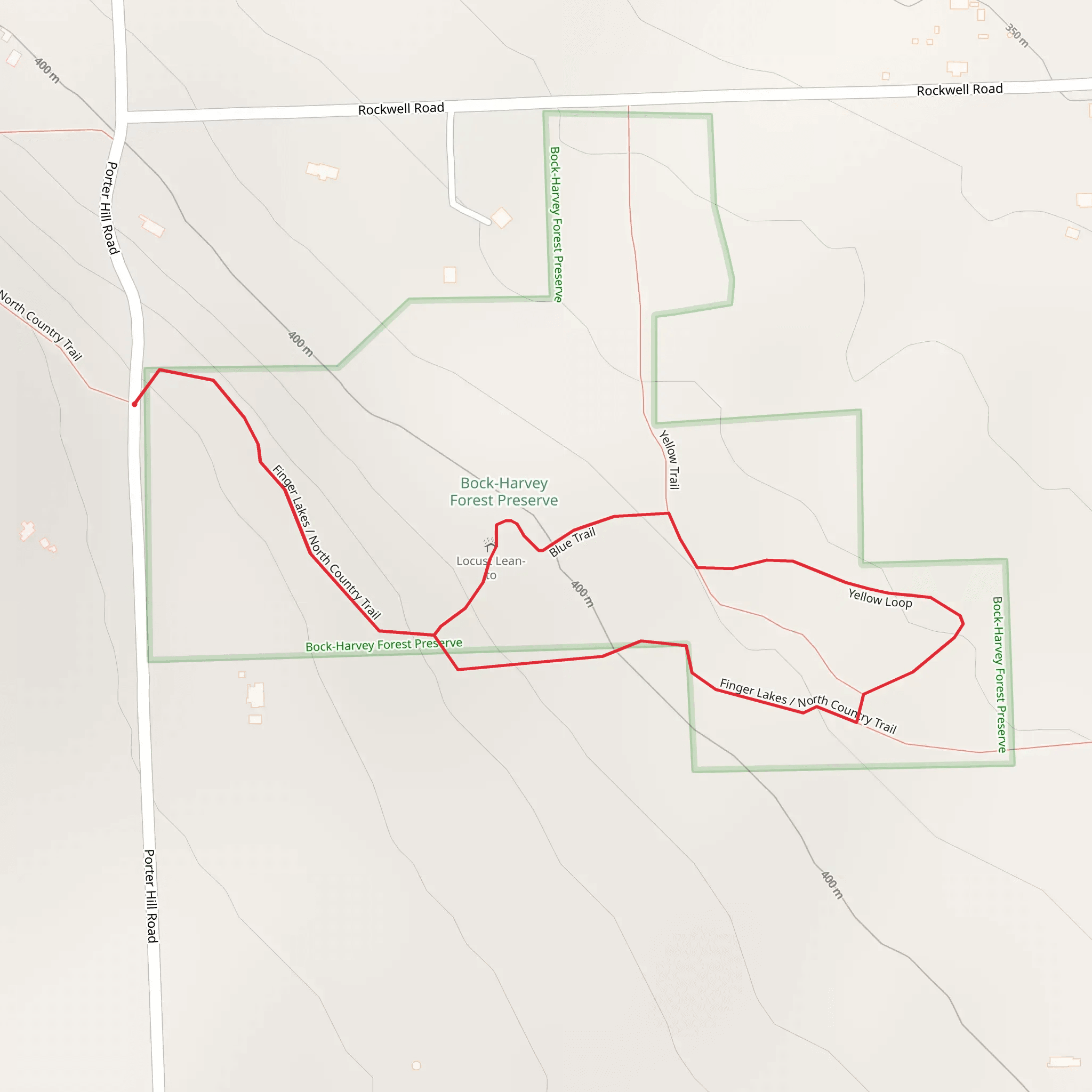 Bock-Harvey Forest Preserve Loop mobile static map
