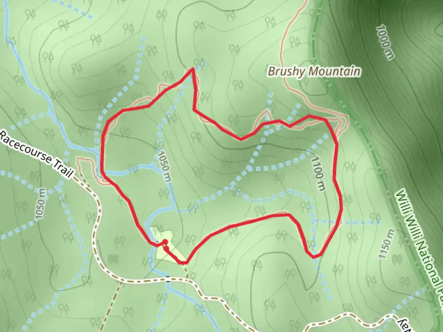 An image depicting the trail Brushy Mountain Loop Walk and its surrounding area.