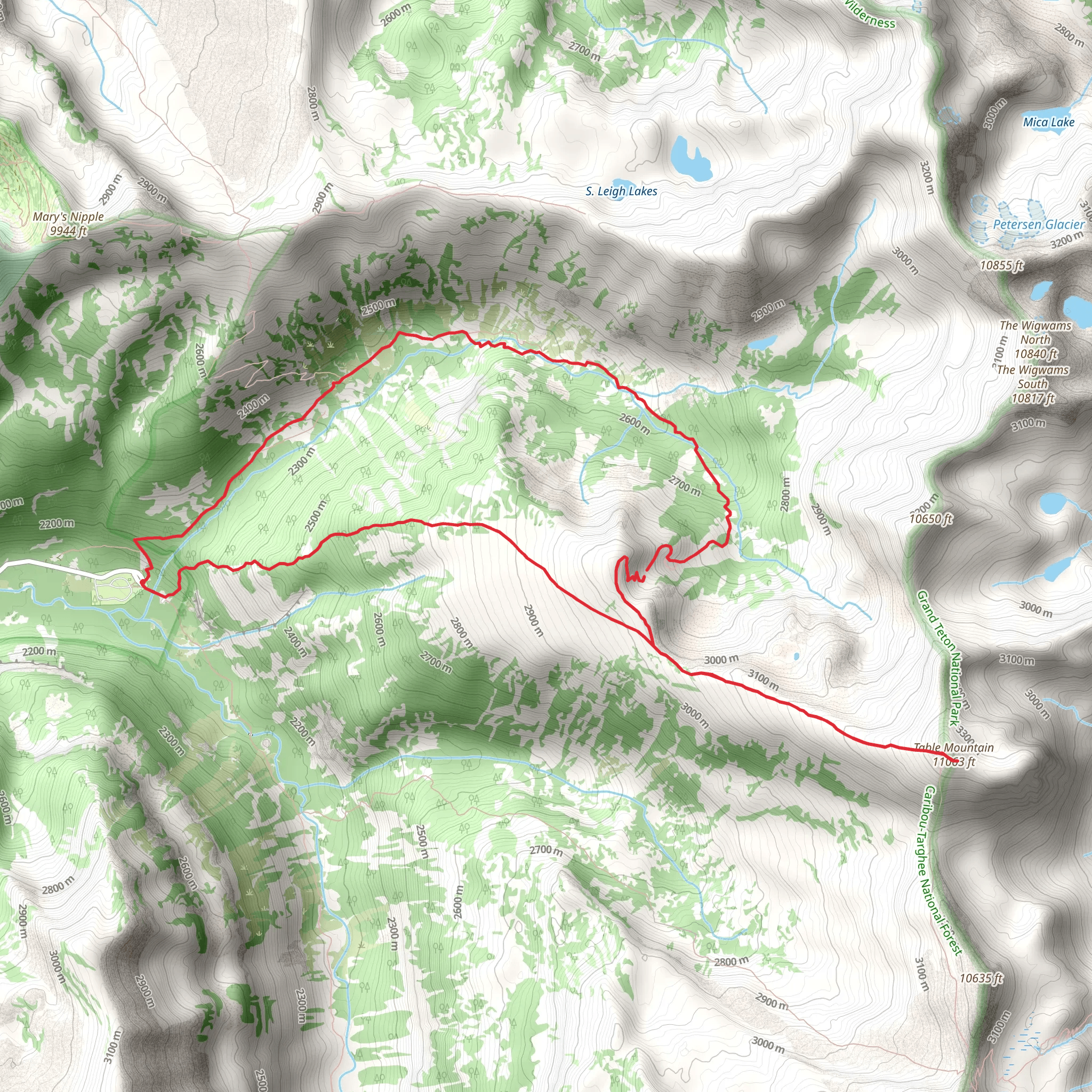 Table Mountain Trail mobile static map