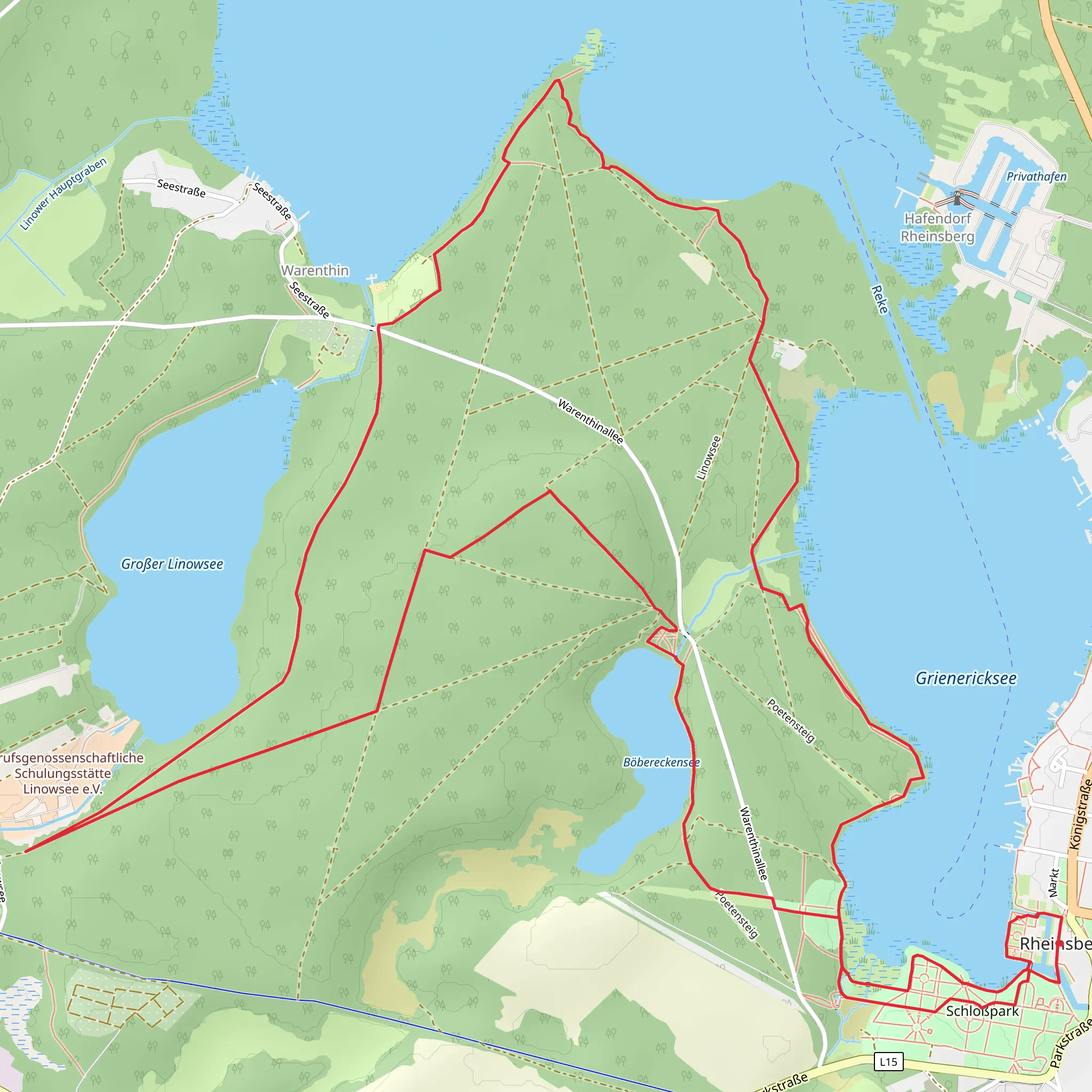 Rheinsberger See via Poetensteig mobile static map