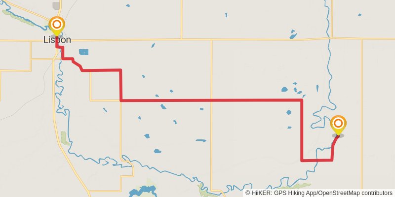 North Country Trail - North Dakota stage 27 Map