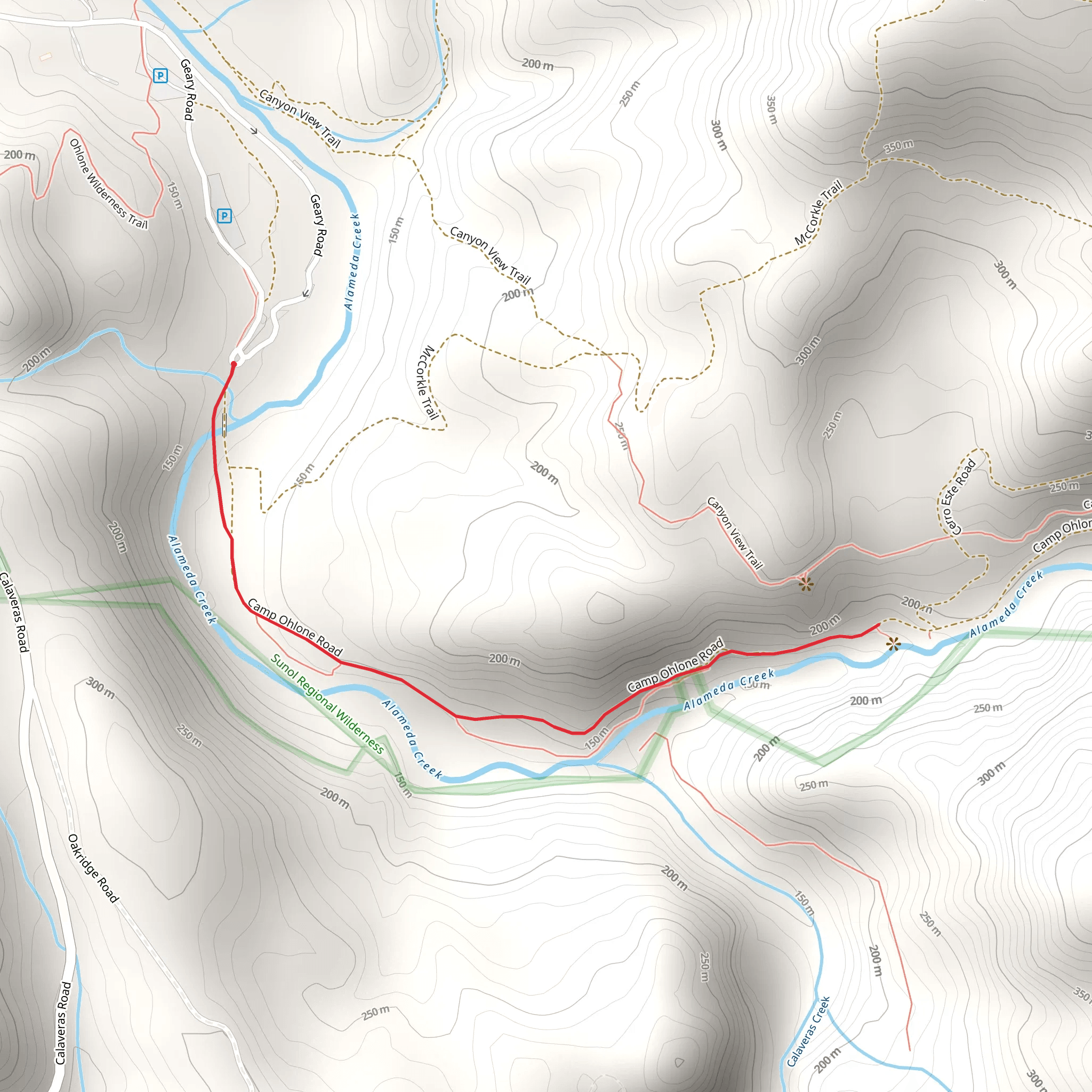 Camp Ohlone Road mobile static map