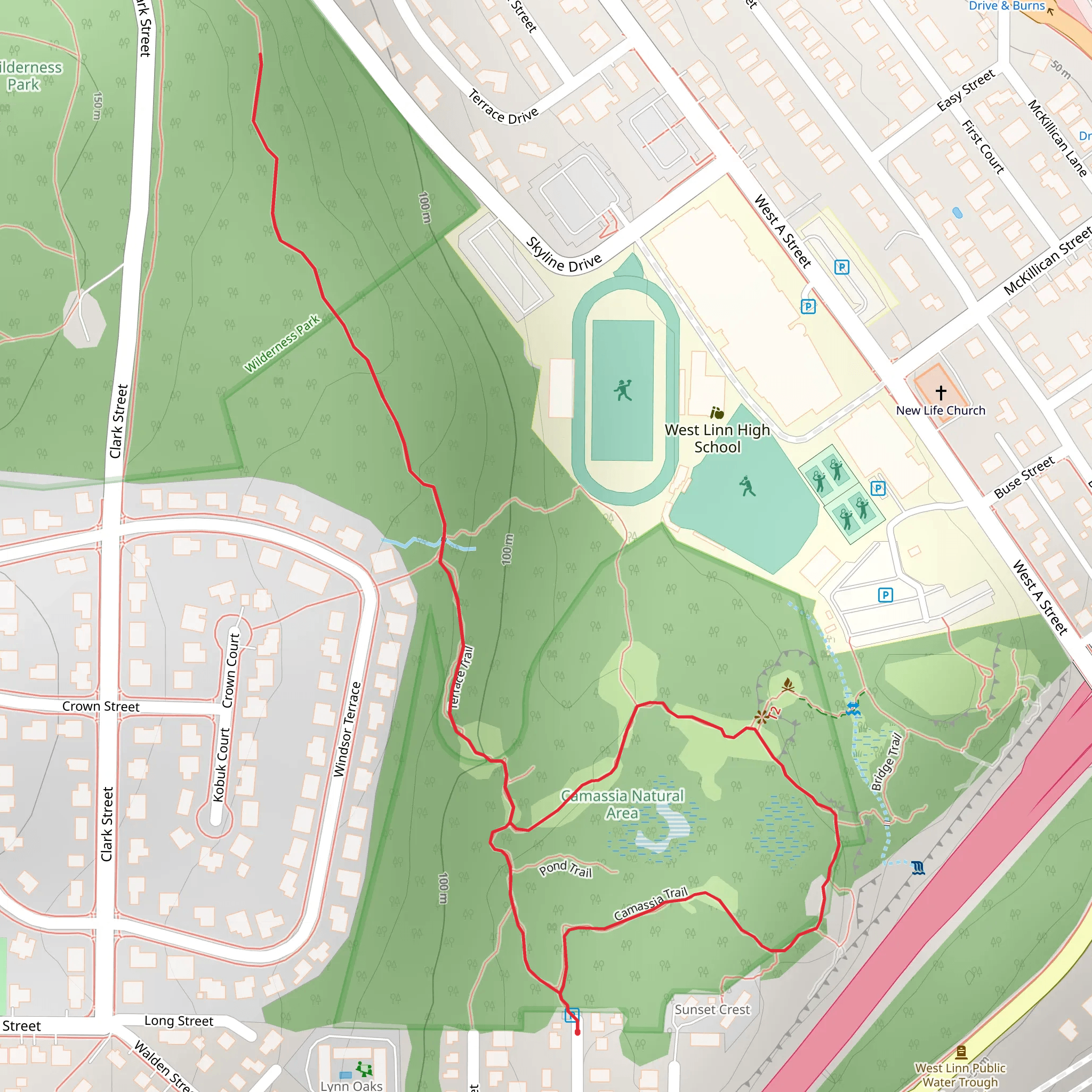 Camassia Loop Trail mobile static map