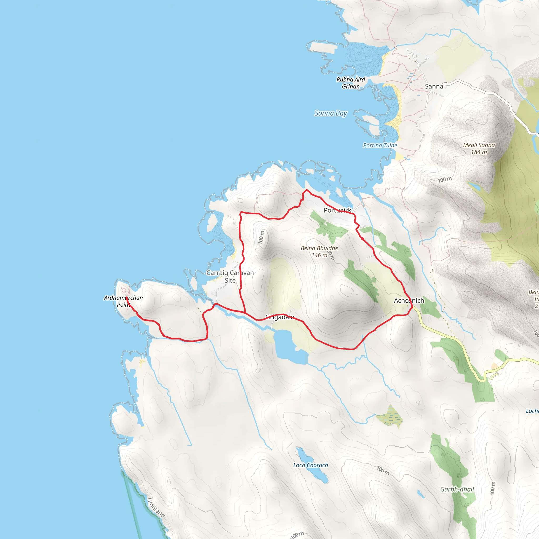 Ardnamurchan Peninsula mobile static map