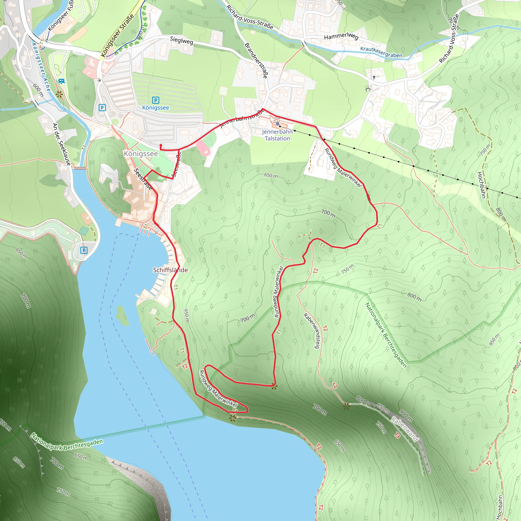 Malerwinkle Loop via Malerwinkel Rundweg mobile static map