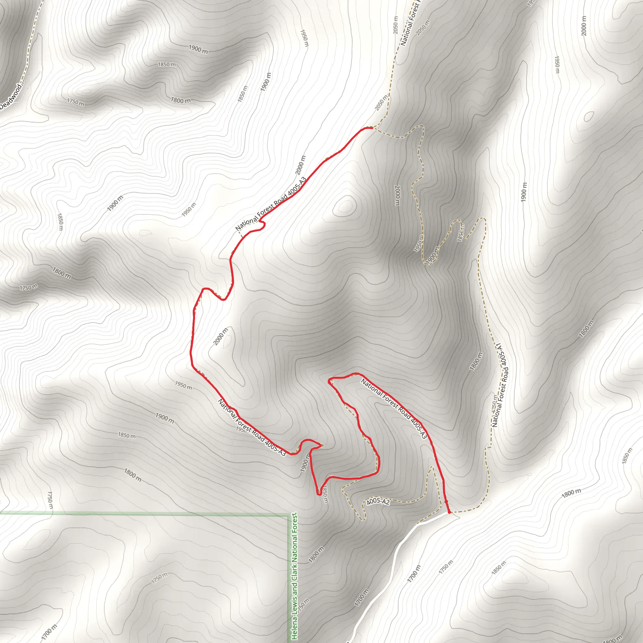 Clarks Canyon Trail mobile static map