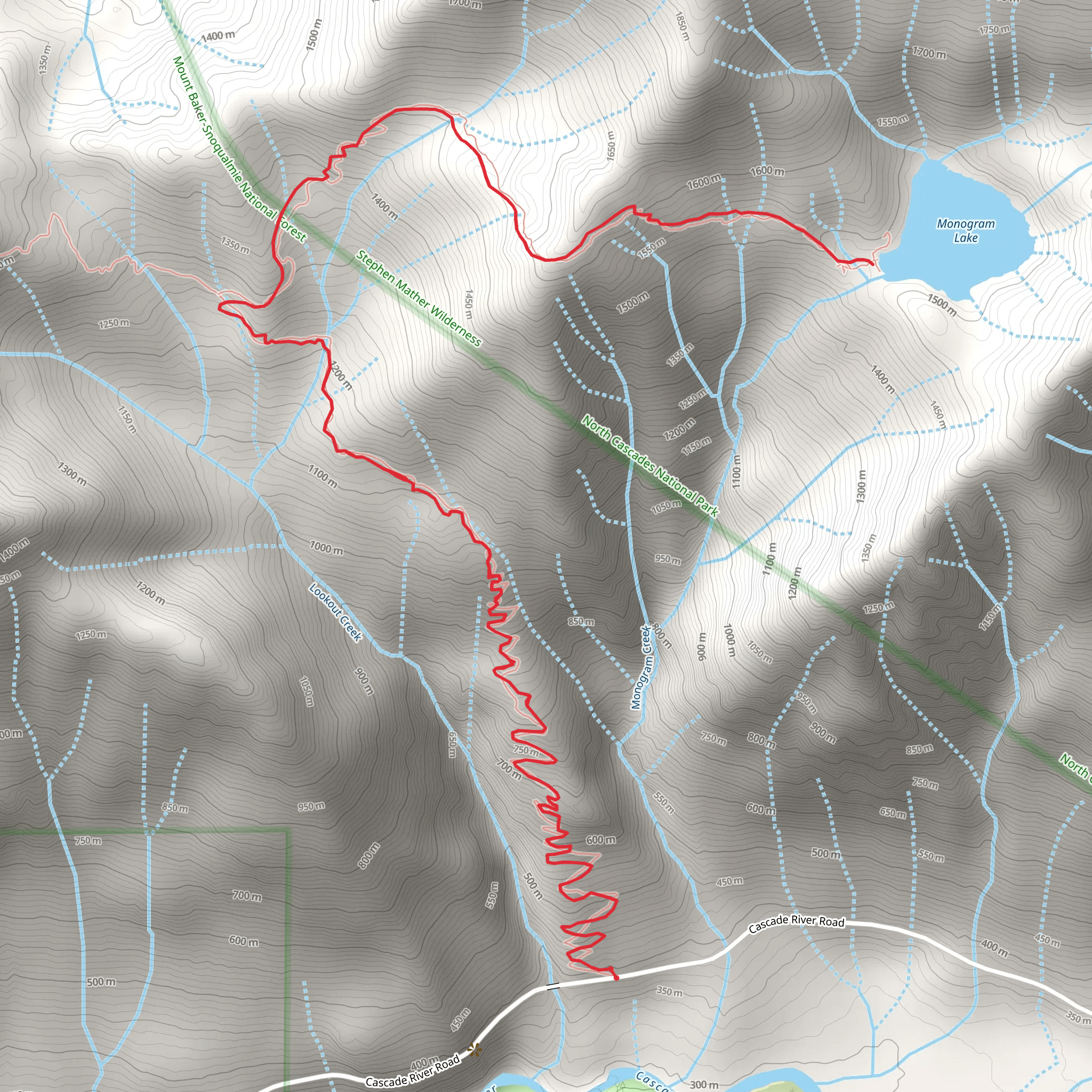 Monogram Lake Trail mobile static map