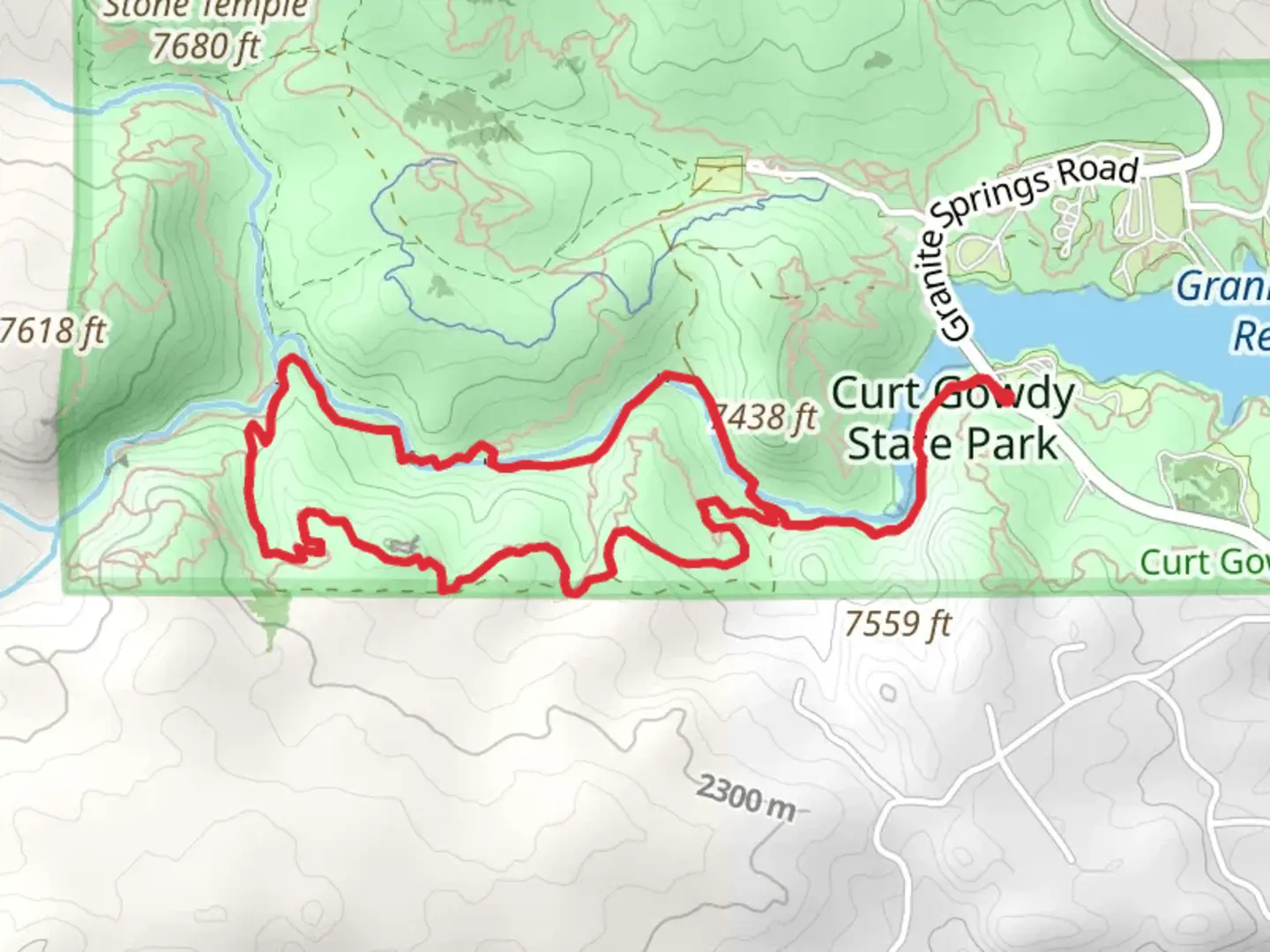 An image depicting the trail Crow Creek - Mo' Rocka Loop and its surrounding area.