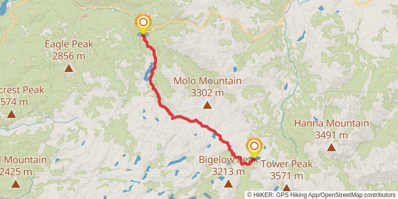 Dorothy Lake via Huckleberry Trail and Lunch Meadow Trail stage 4 Map