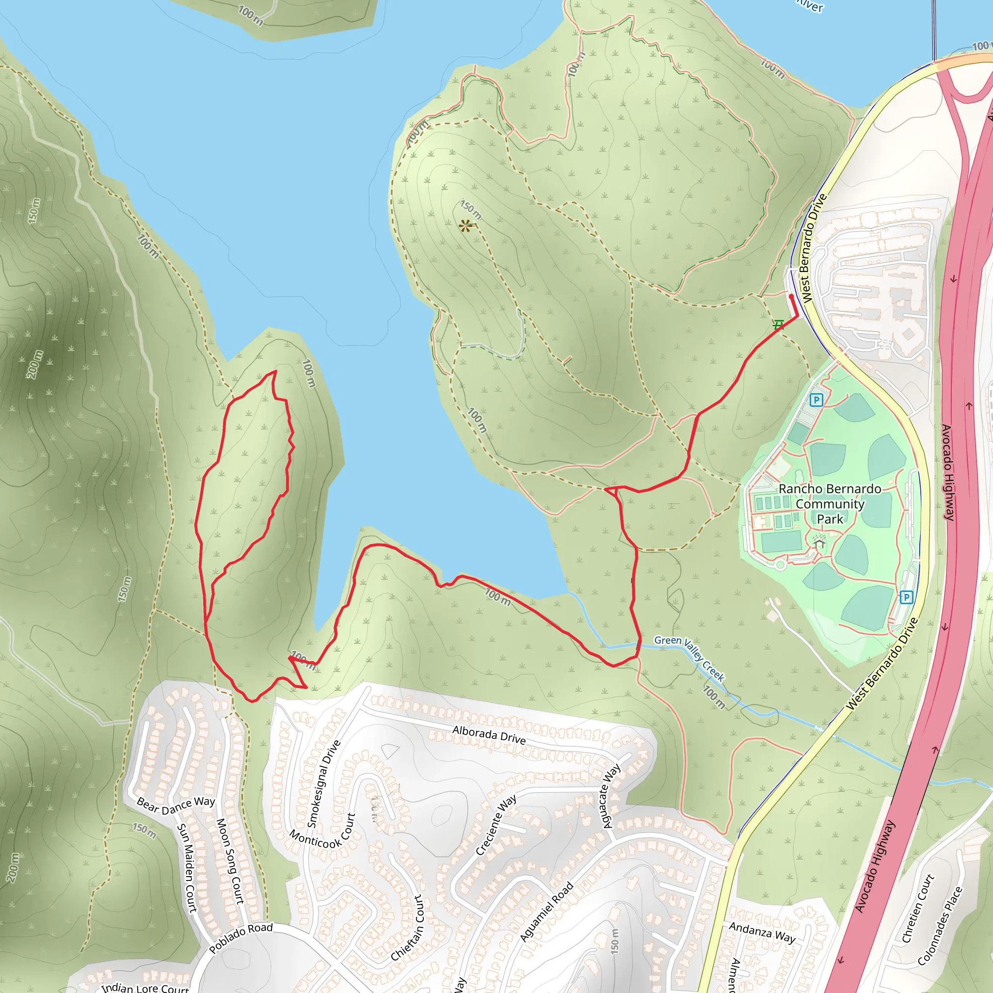 Lake Hodges South Loop mobile static map