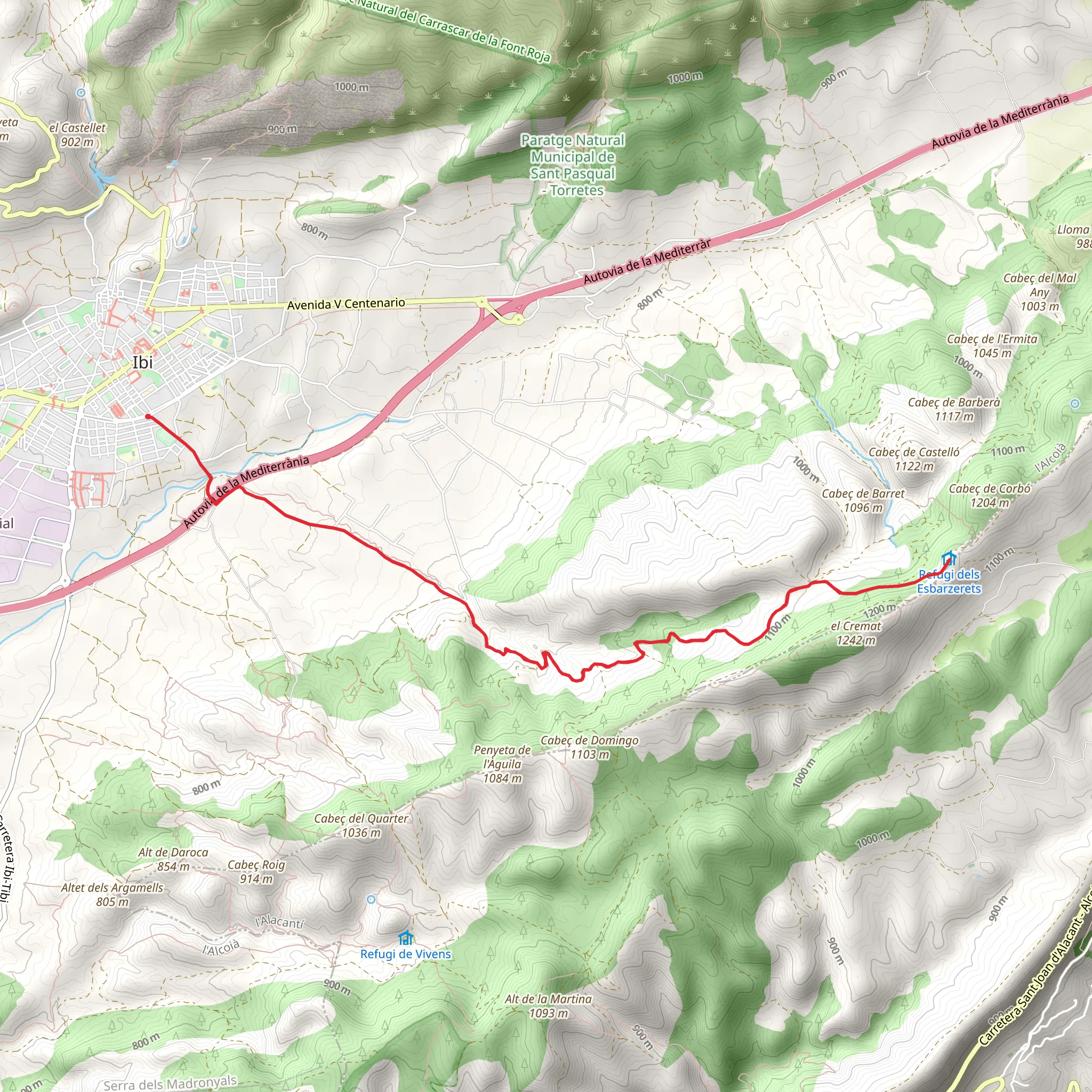Camí del Carrascal PR CV 128 mobile static map