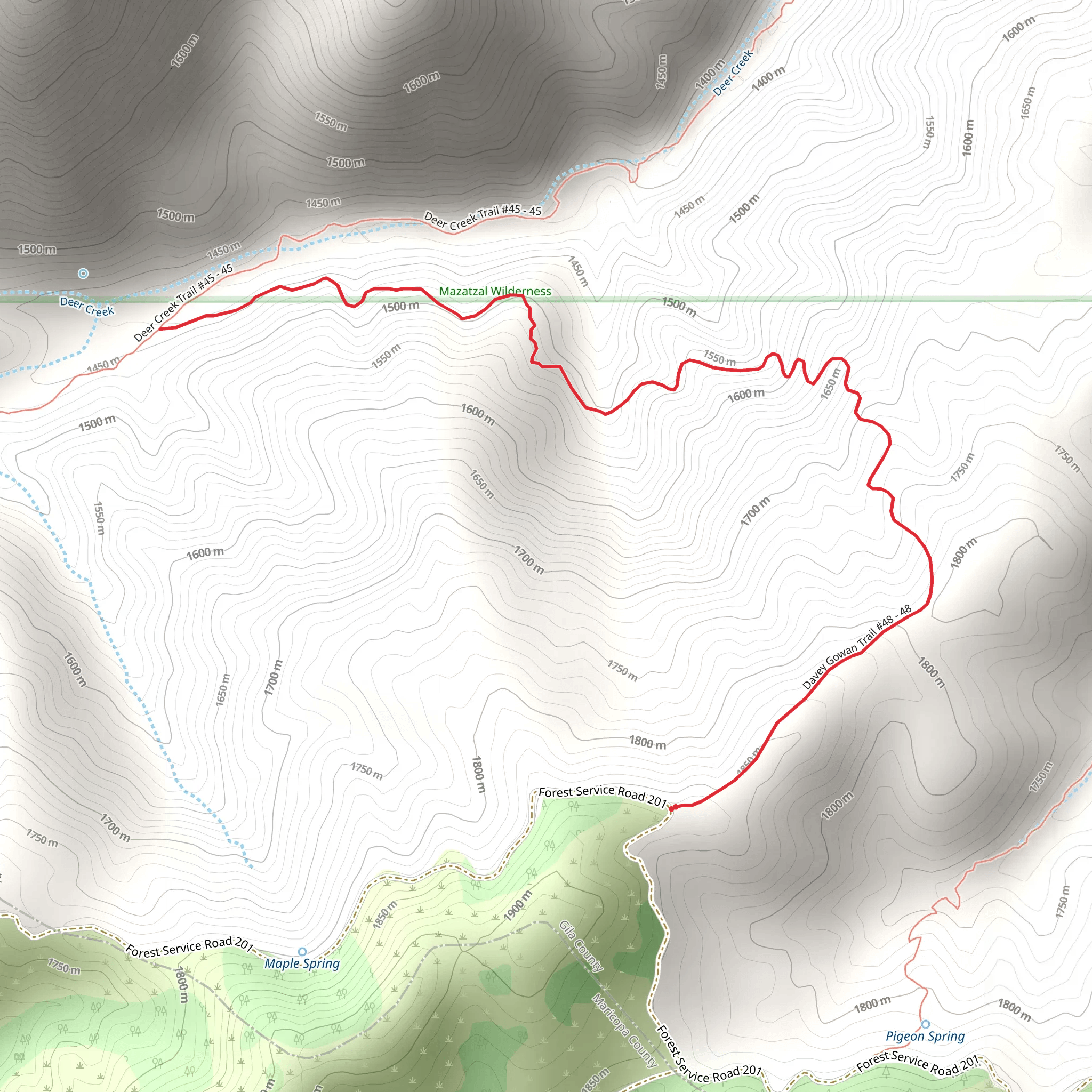 Davey Gowan Trail mobile static map