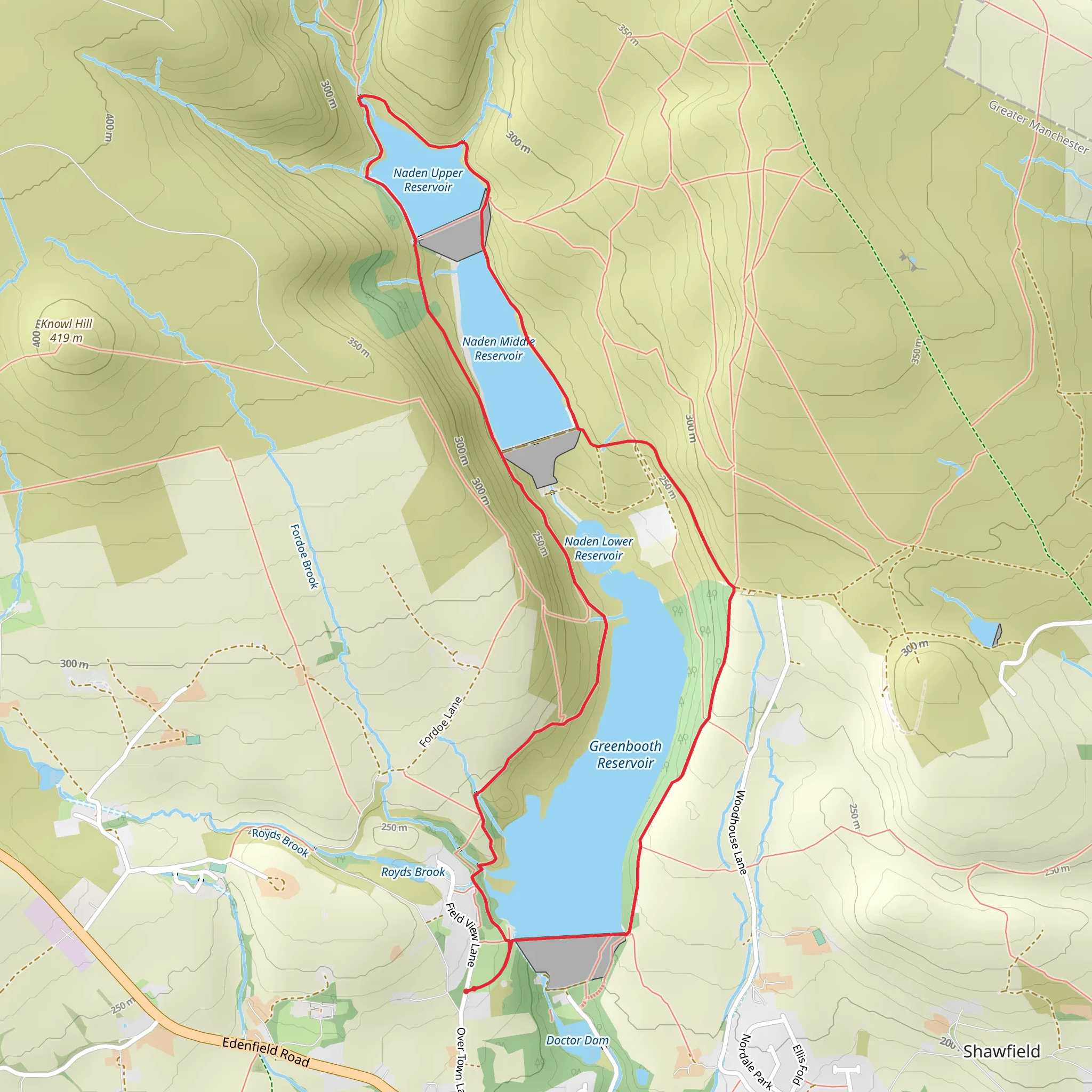 Greenbooth and Naden Reservoir Loop mobile static map