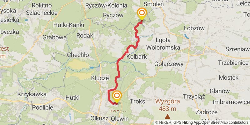 Orle Gniazda Trail stage 6 Map