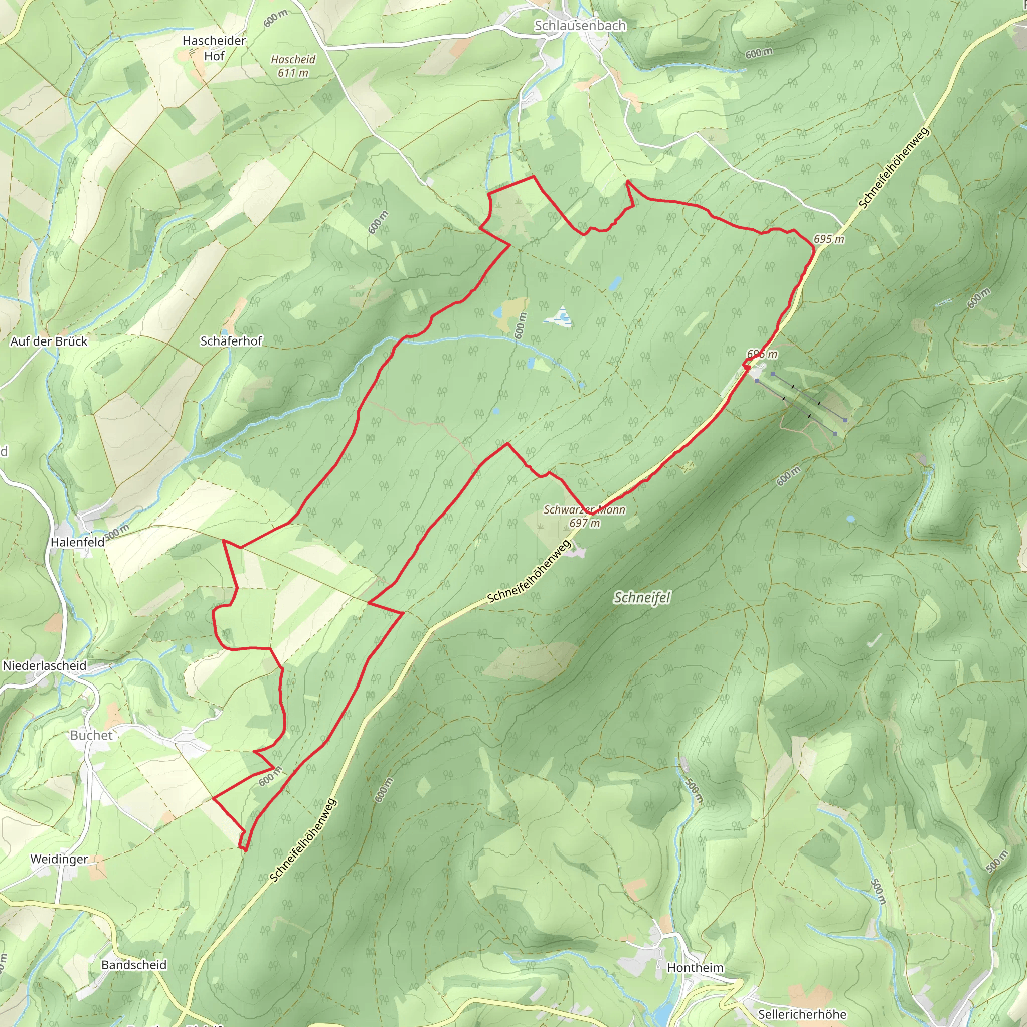 Konigsfenn and Tranchotstein Loop mobile static map