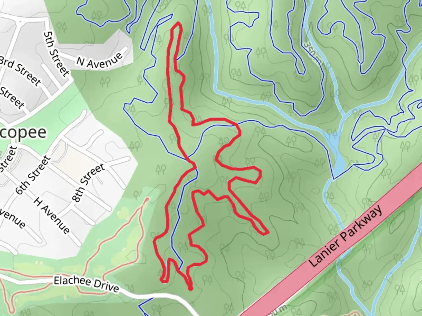 An image depicting the trail Tortoise Loop Trail and its surrounding area.