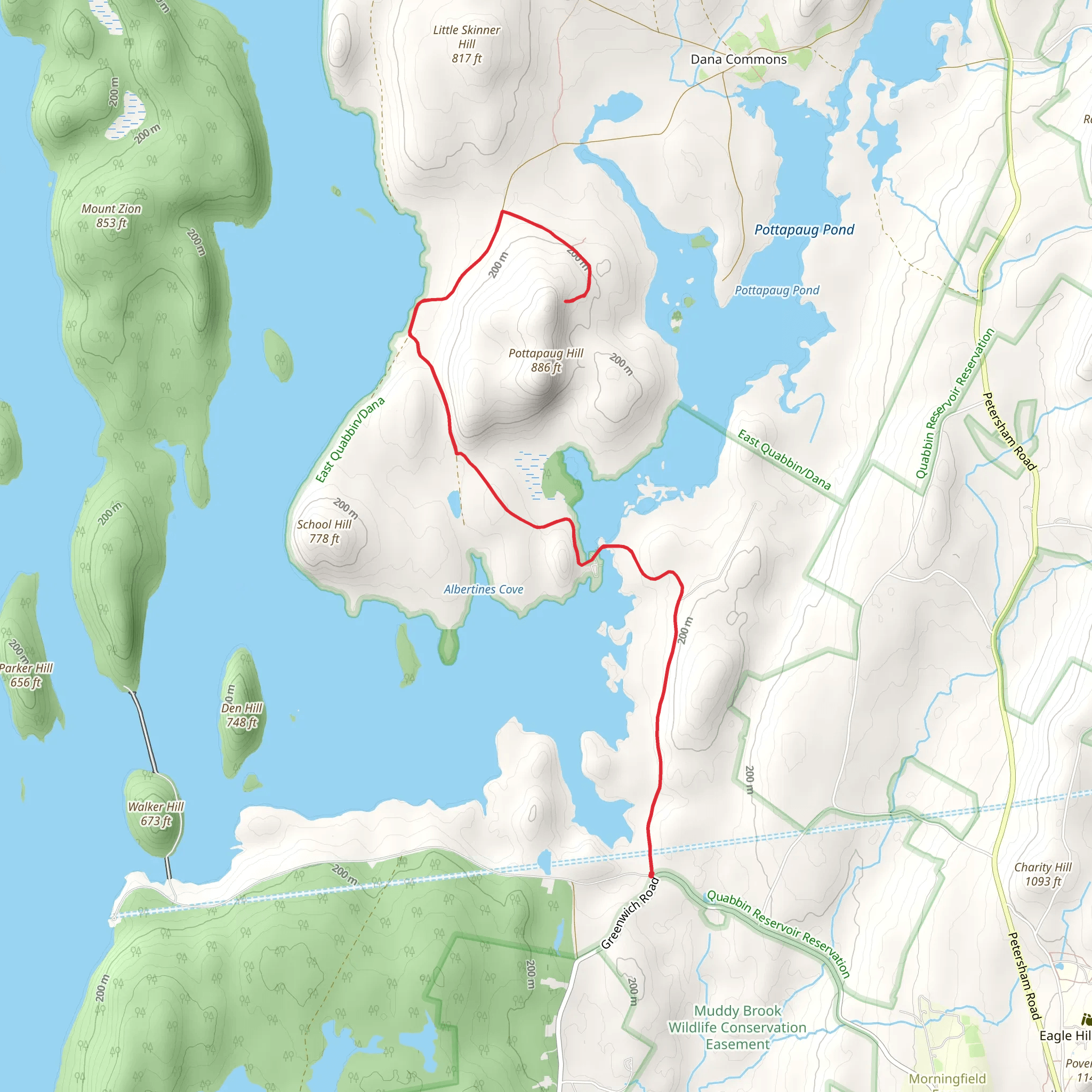 Pottapaug Hill from Greenwich Road mobile static map