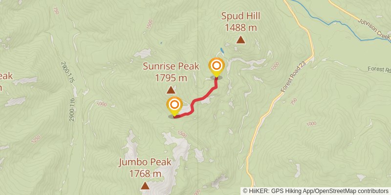 Juniper Ridge - Boundary Trail spur 1 Map