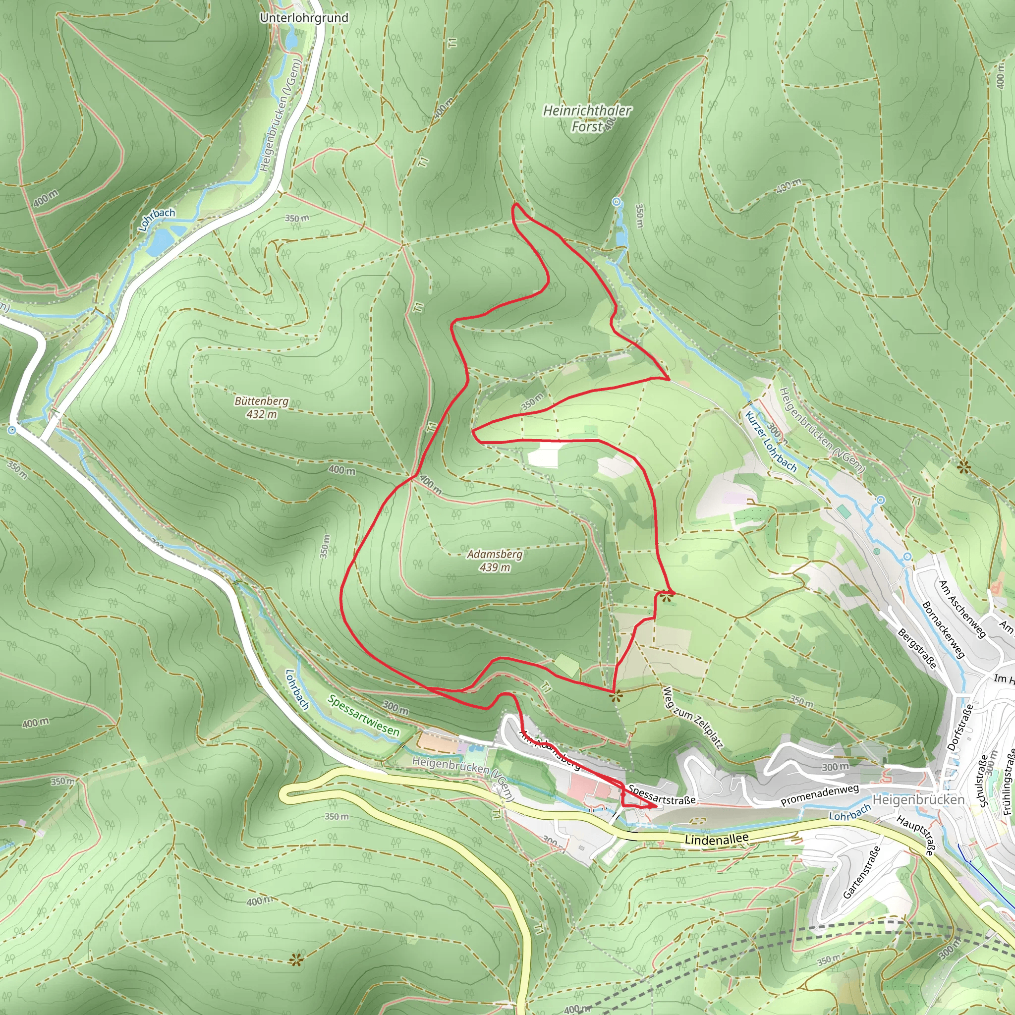 Heigenbruecken Loop mobile static map