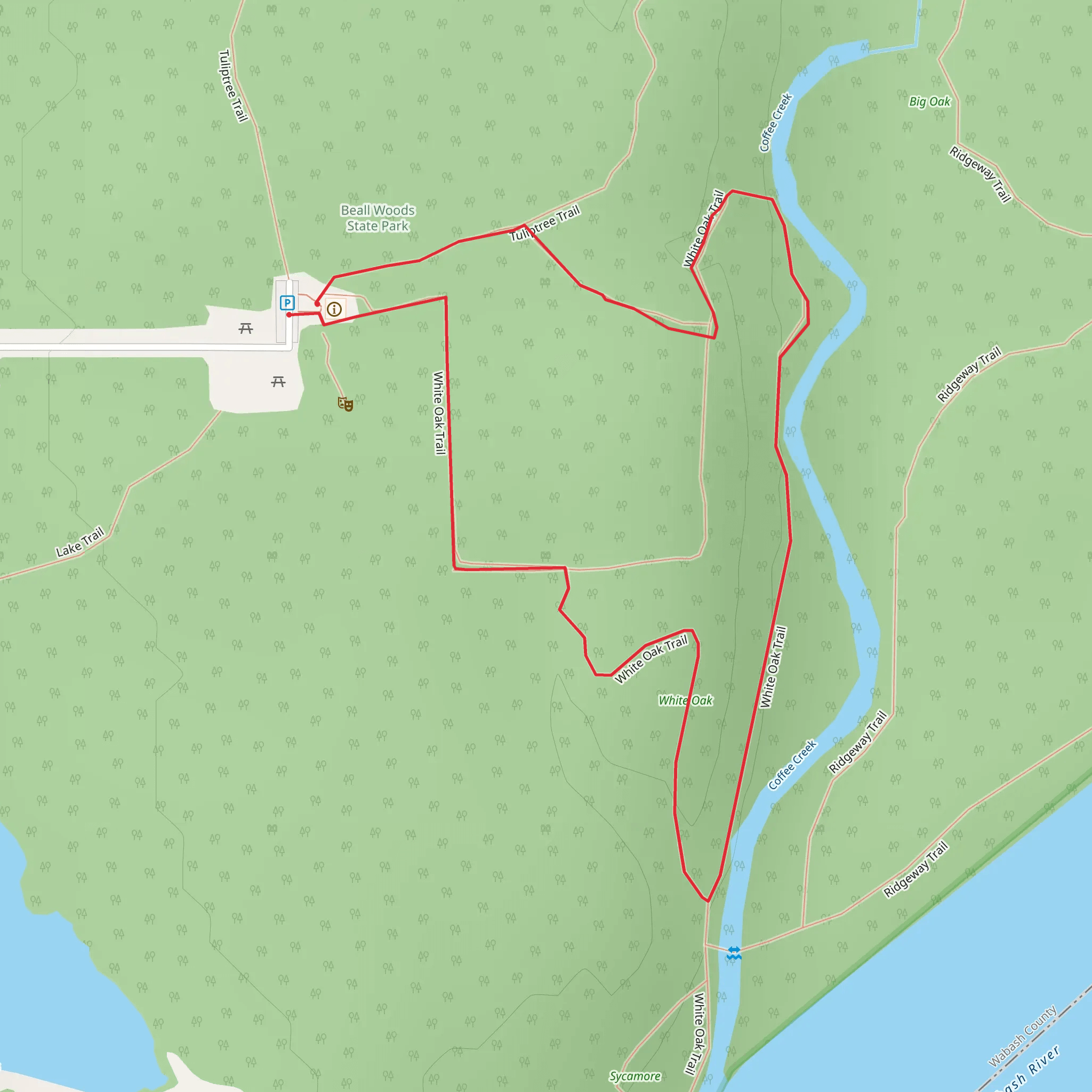 White Oak Loop Trail mobile static map