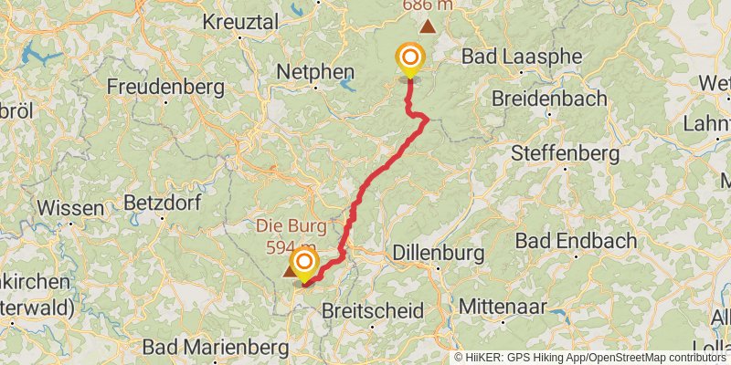 Siegerland-Höhenring stage 2 Map