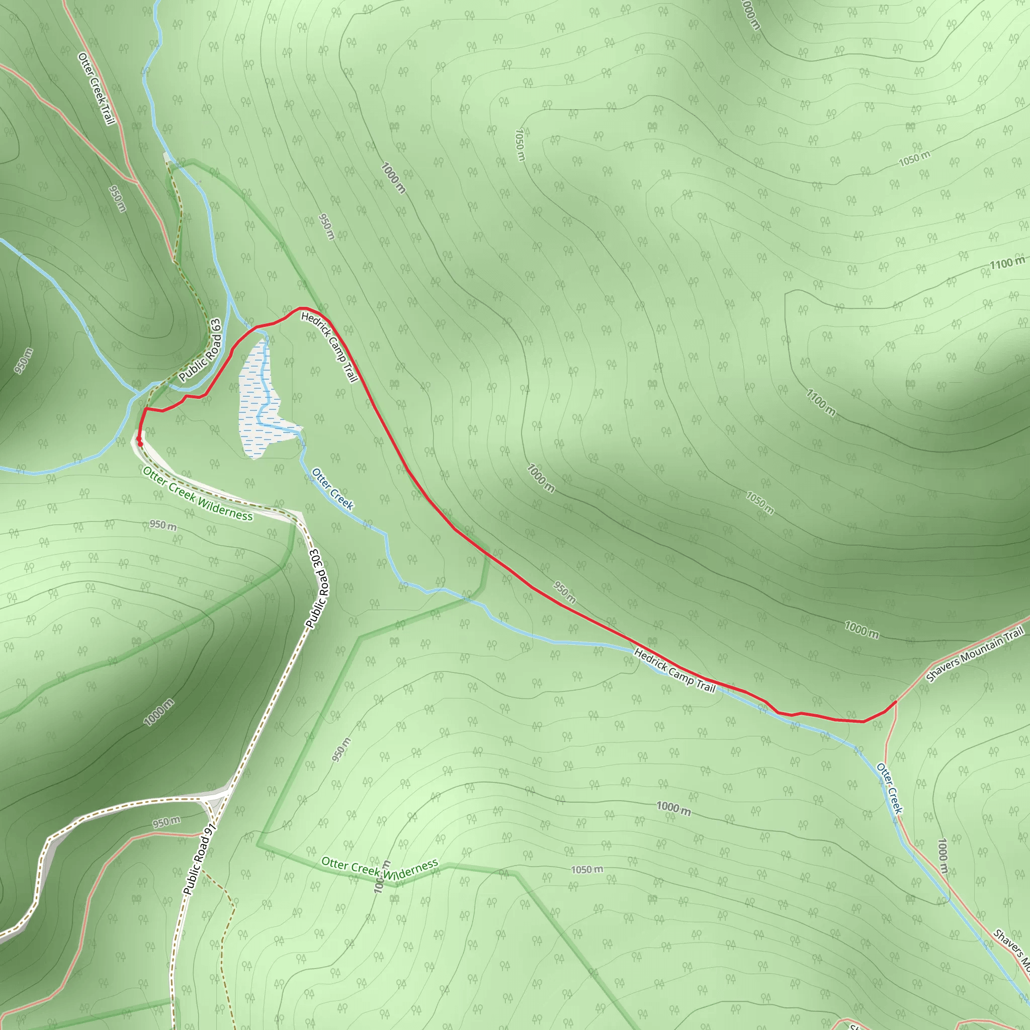 Hedrick Camp Trail mobile static map