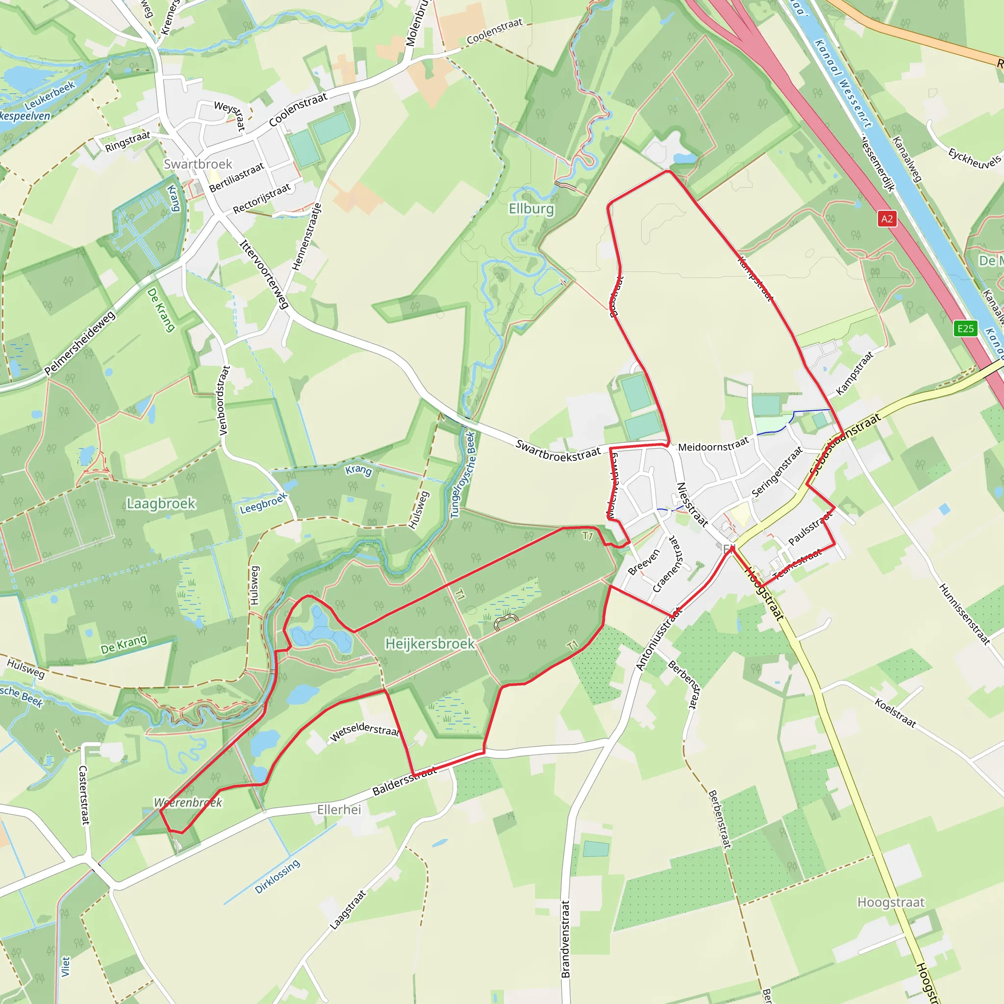Weeren Broek and Heijkersbroek Loop mobile static map