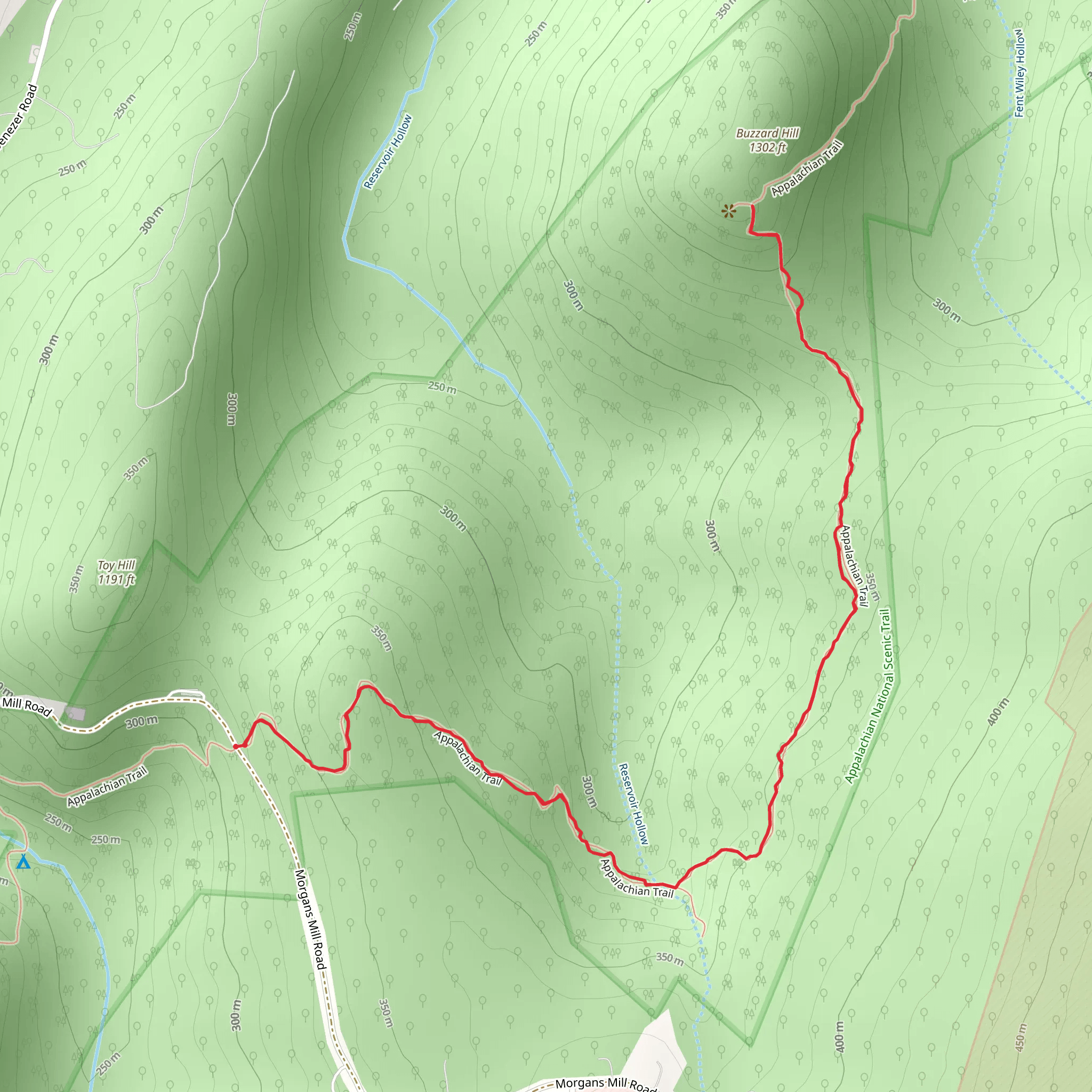 Buzzard Hill via Appalachian Trail mobile static map