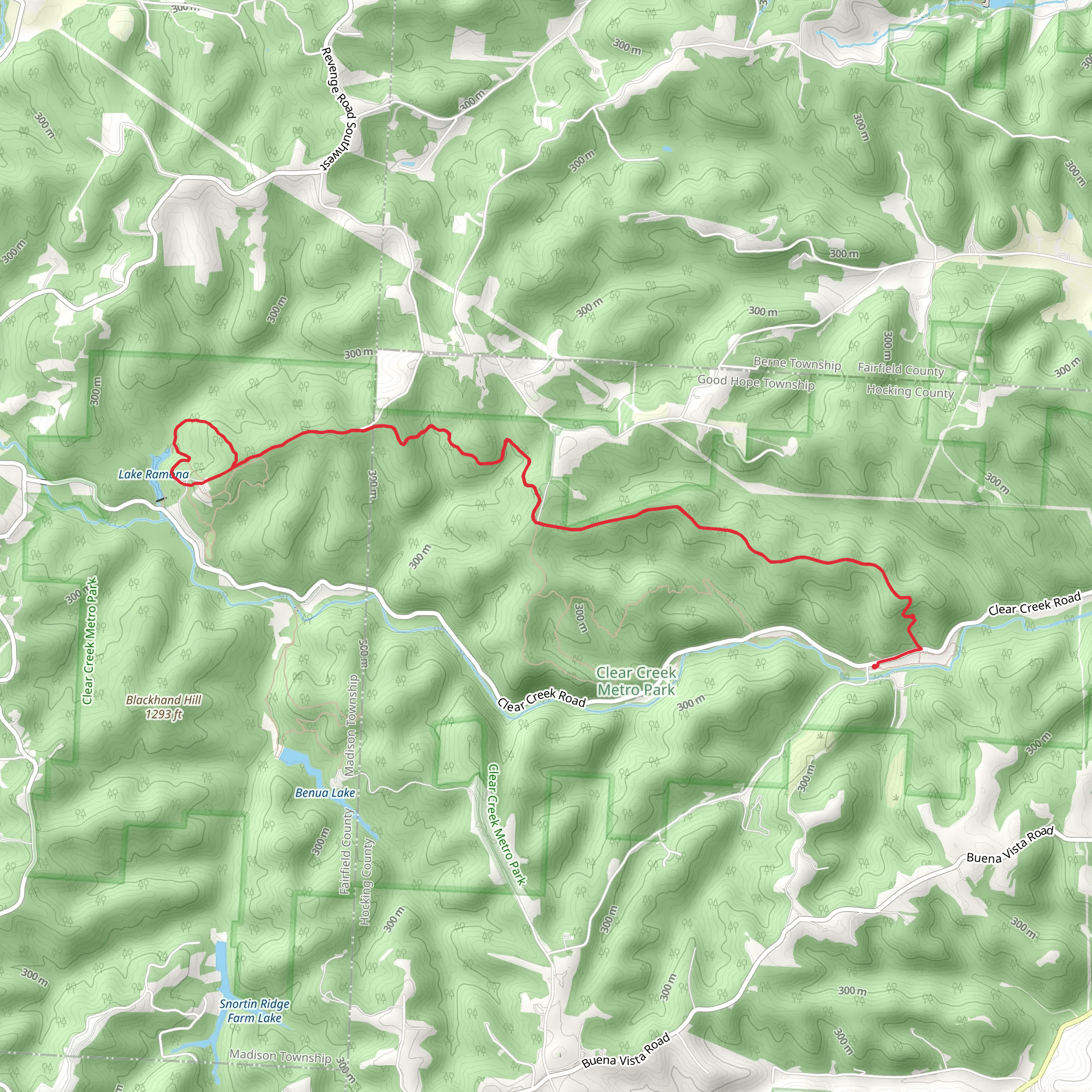 Lake Ramona via Cemetery Ridge Trail mobile static map