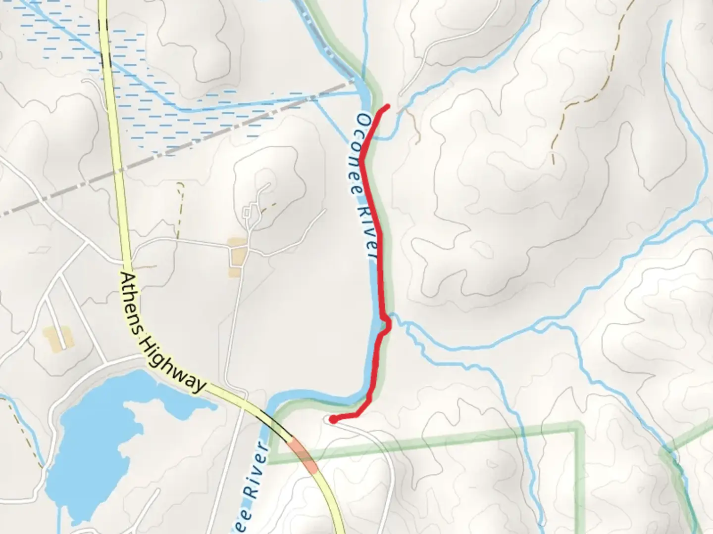 An image depicting the trail Scull Shoals Trail and its surrounding area.