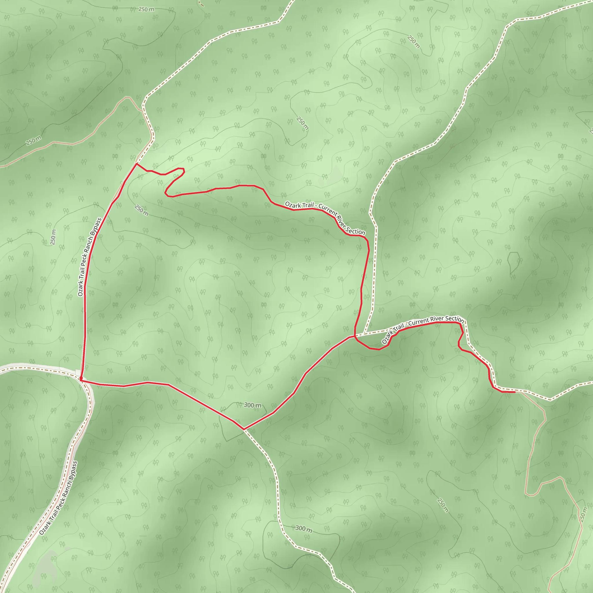 Ozark Trail - Current River Section Loop mobile static map