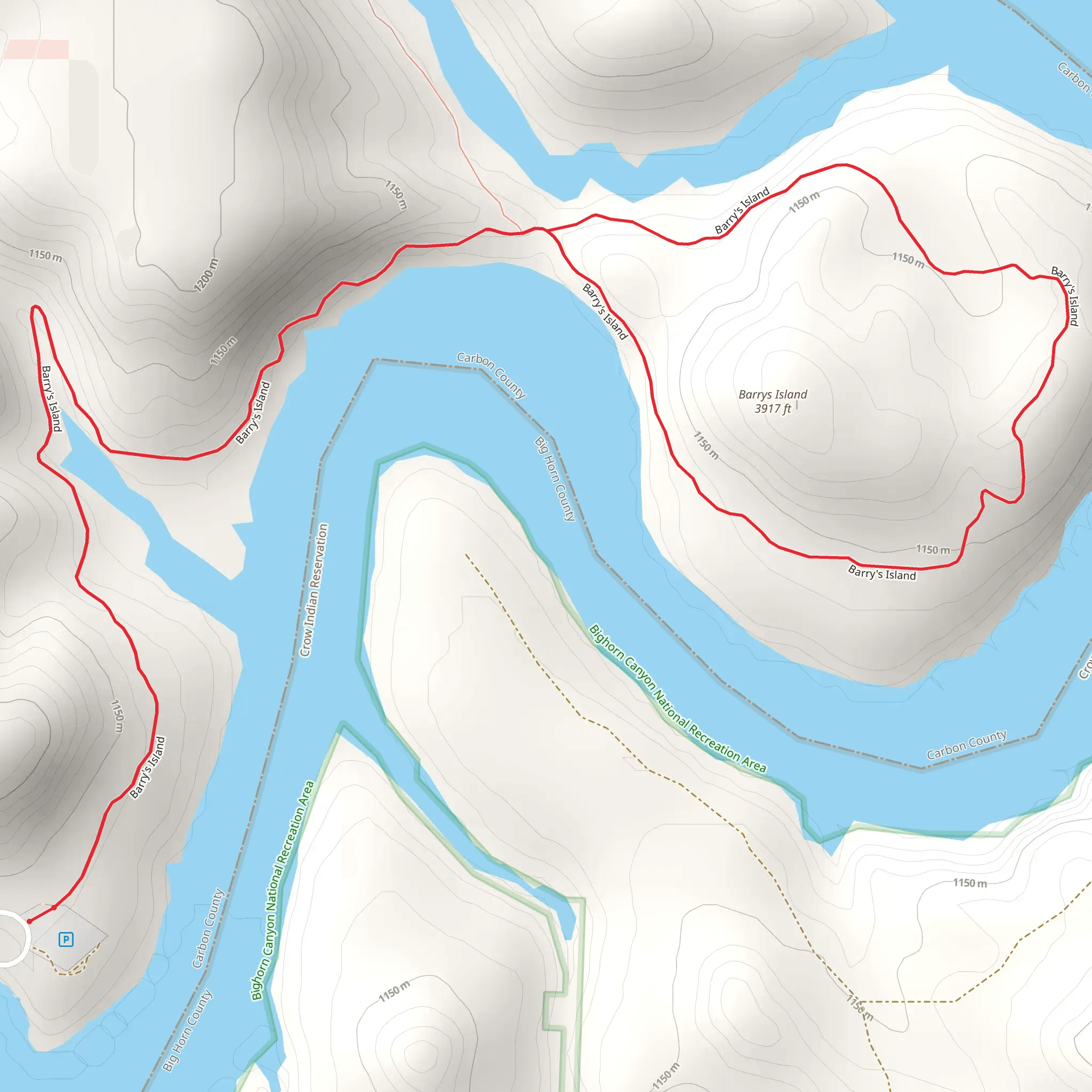 Barrys Island Loop mobile static map