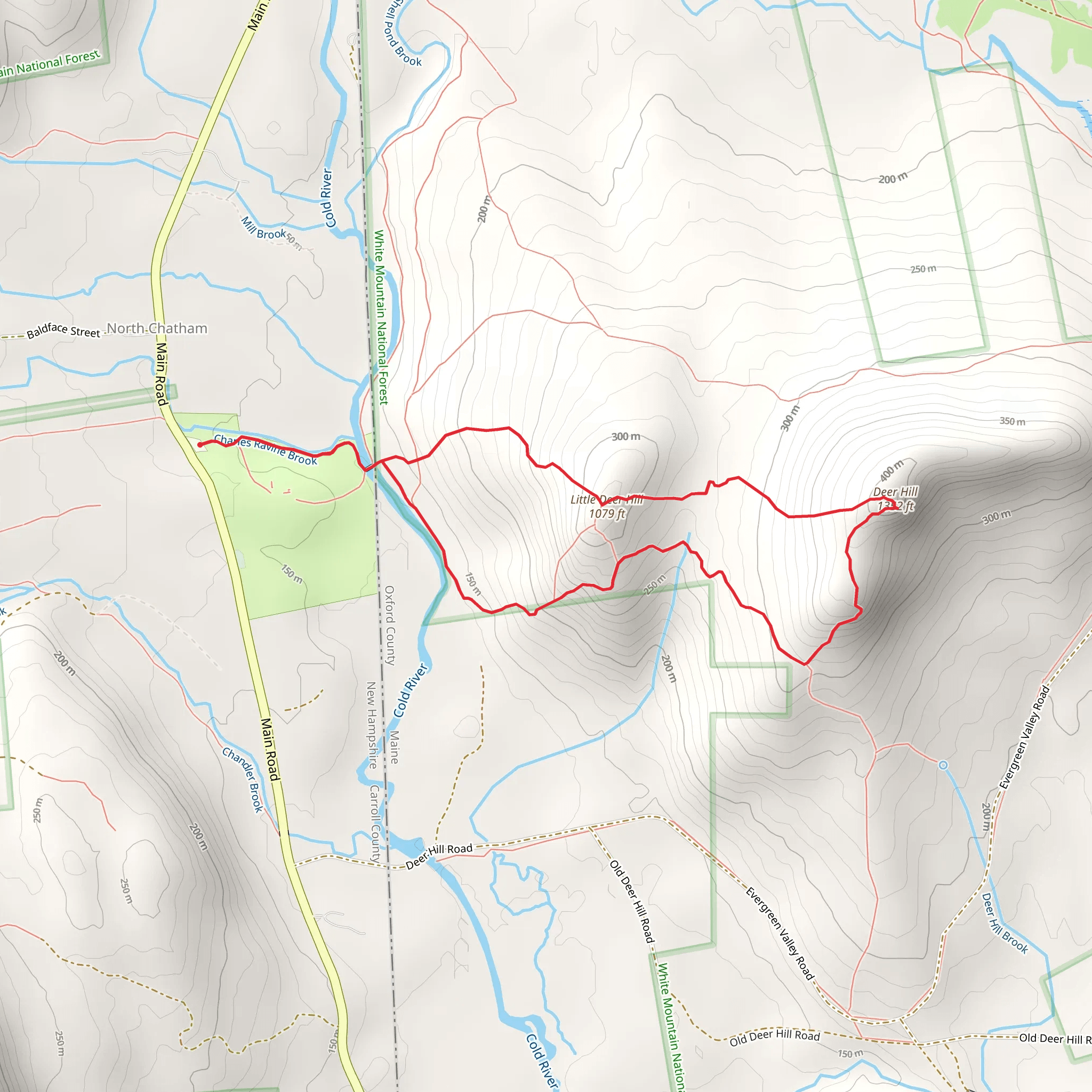 Little Deer Hill and Deer Hill Loop Trail mobile static map