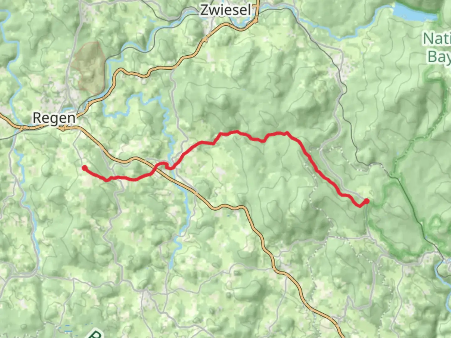 An image depicting the trail Weibenstein to Althutte Walk and its surrounding area.
