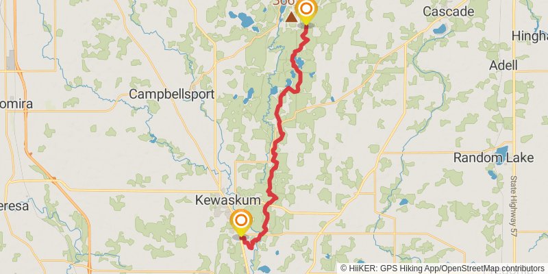 Ice Age National Scenic Trail stage 74 Map