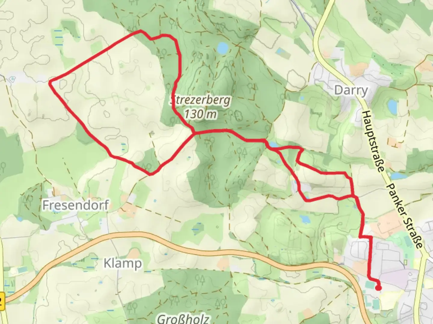 An image depicting the trail Streetzer Berge and its surrounding area.