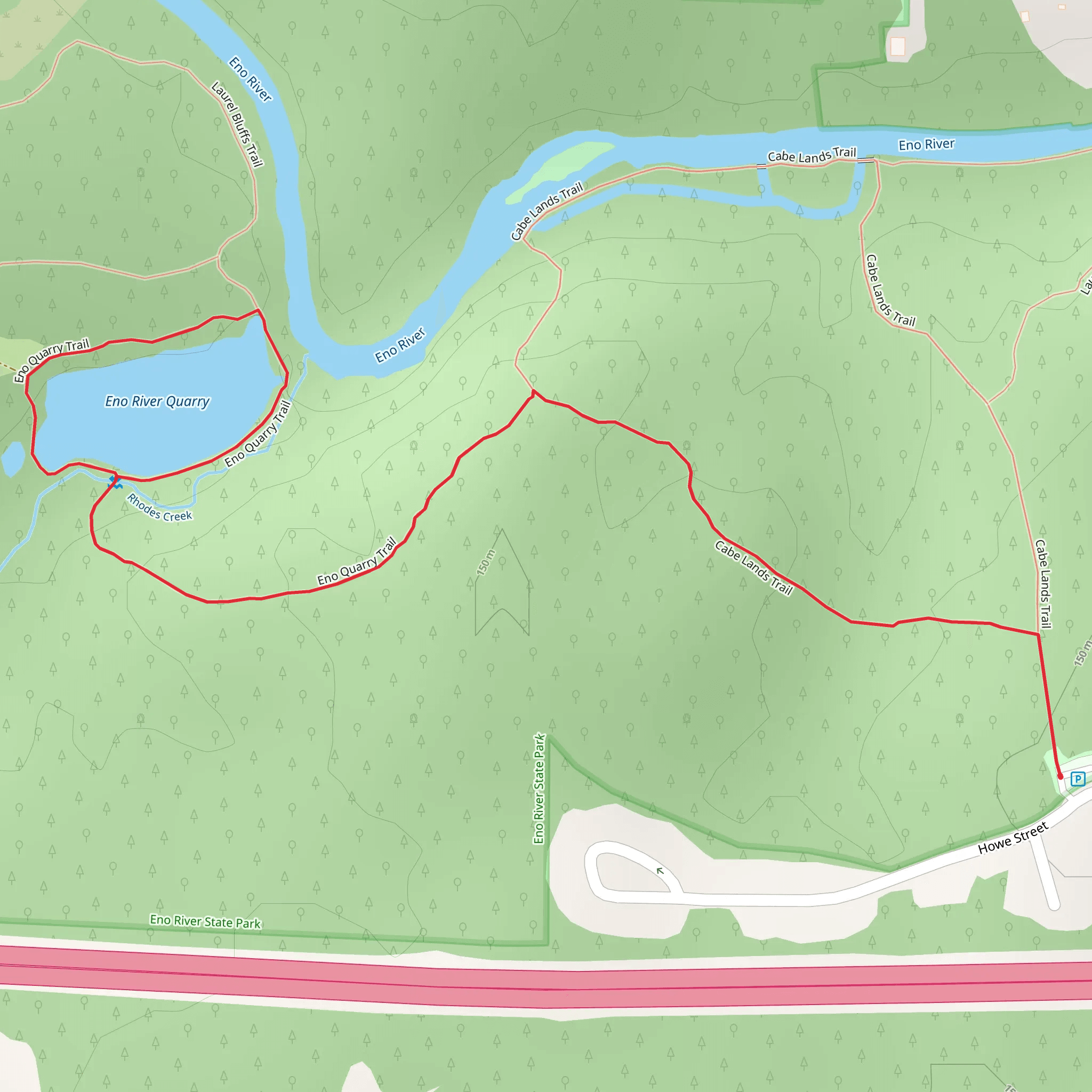 Eno River Quarry Loop mobile static map
