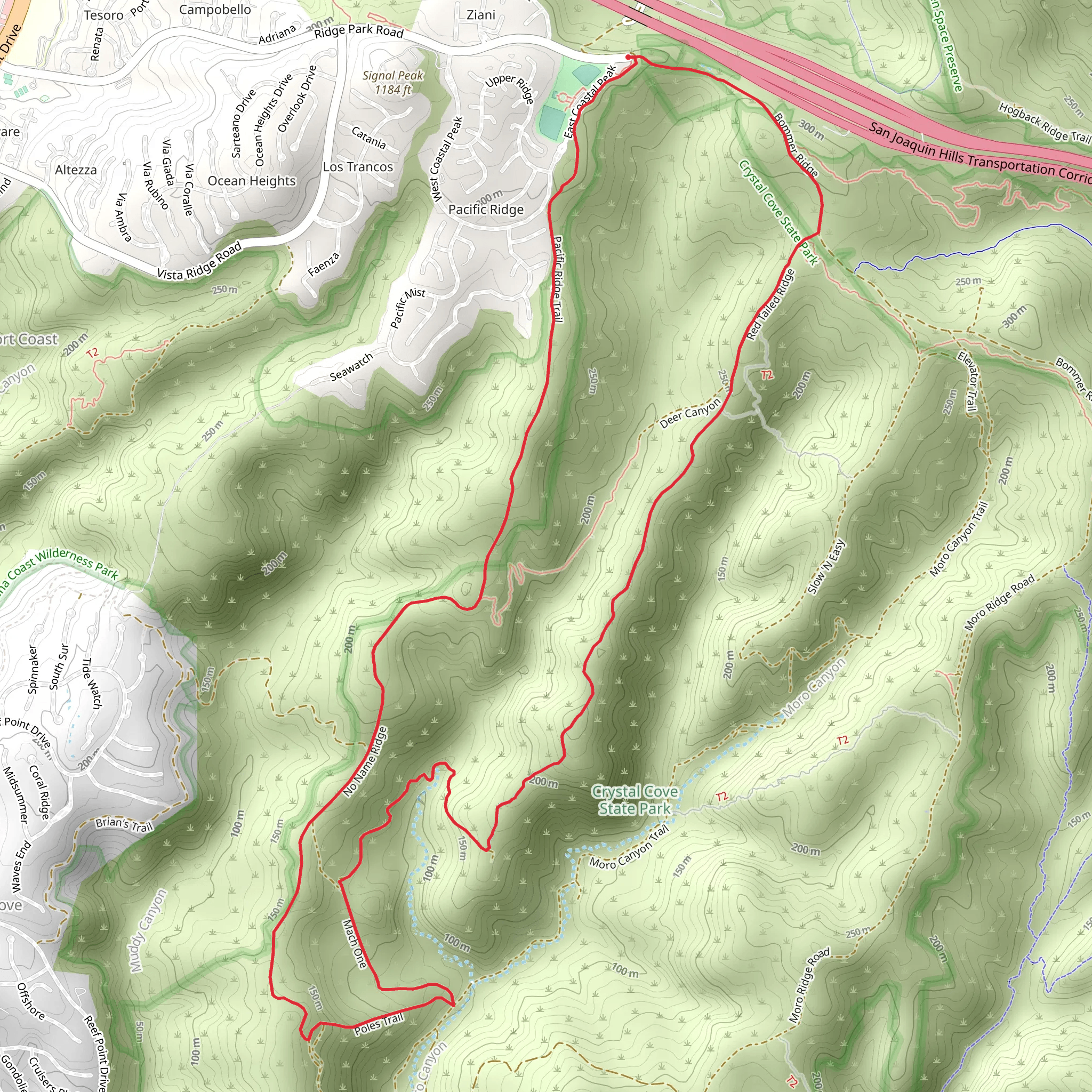 Pacific Ridge Trail and Rattlesnake Trail Loop mobile static map