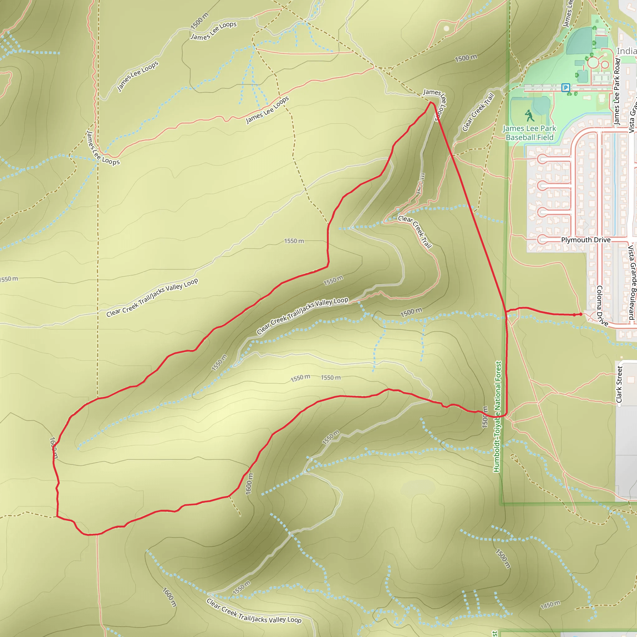 Toiyabe National Forest Loop mobile static map