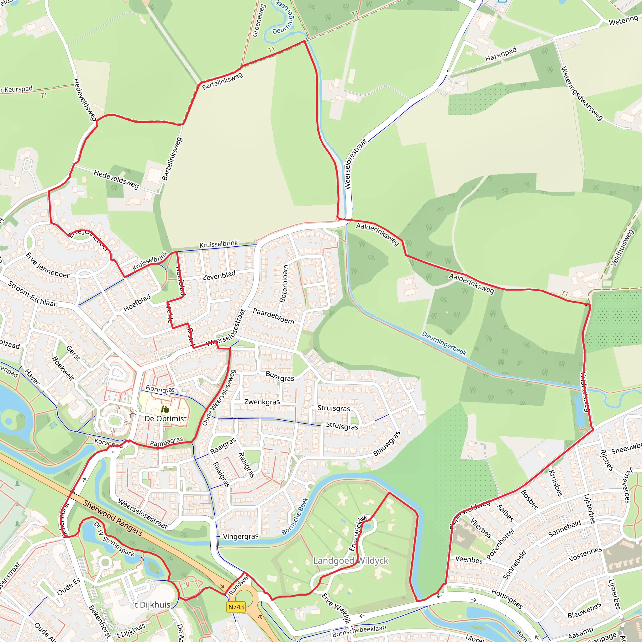 Rondje Borne and Dr W Stompspark Loop mobile static map