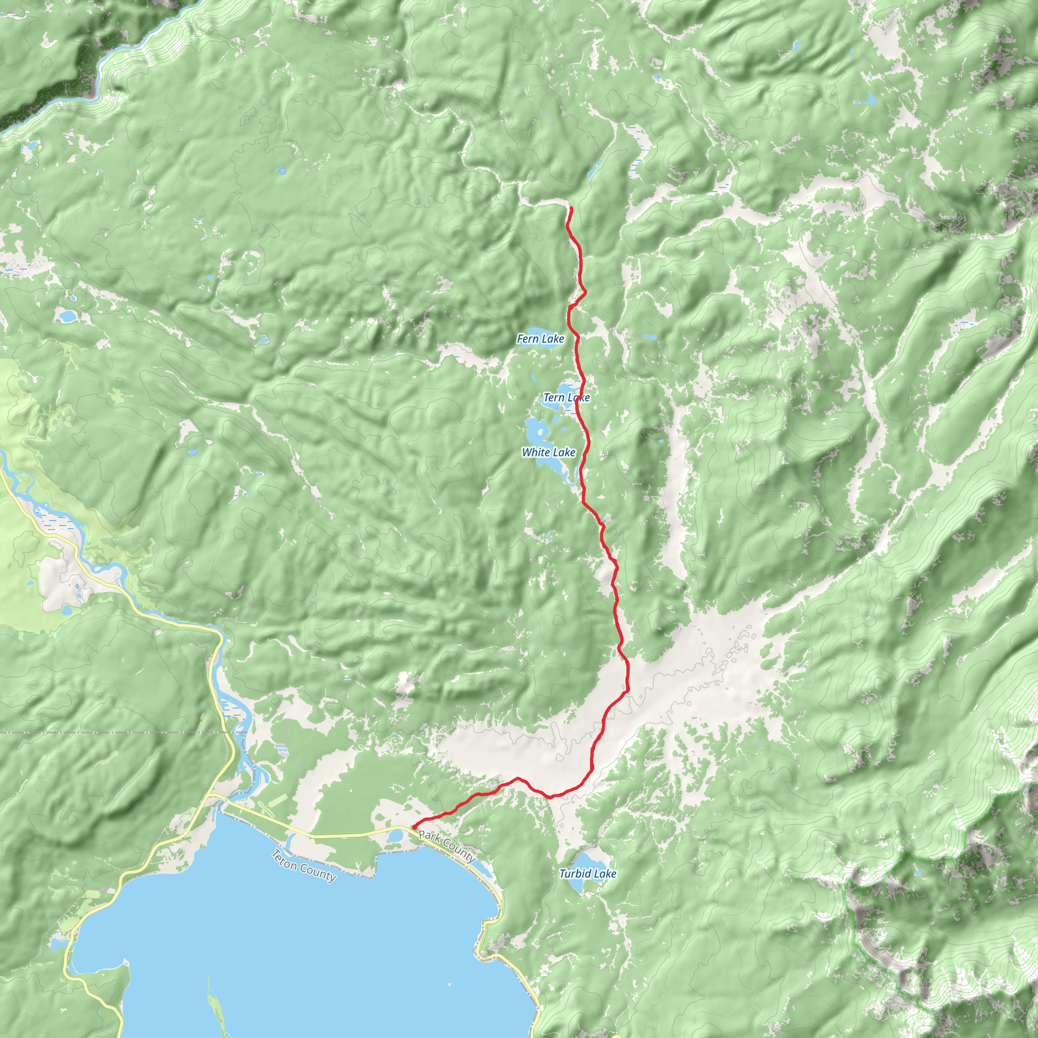 Astringent Creek via Pelican Valley Trail mobile static map