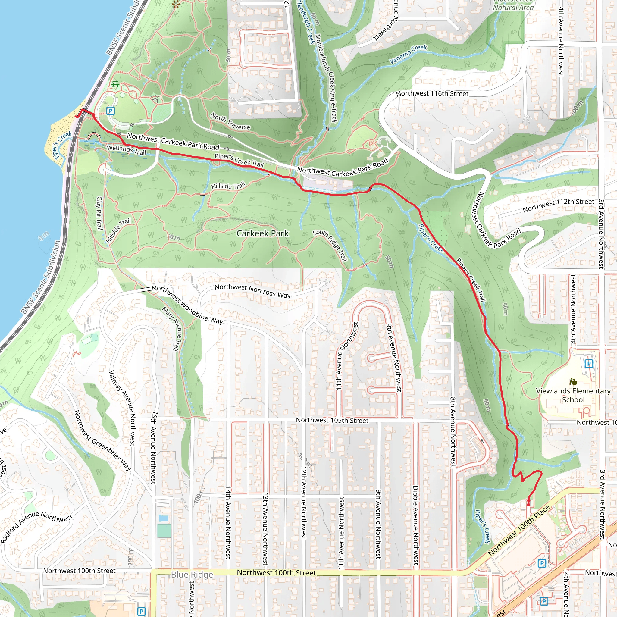 Piper's Creek Trail mobile static map